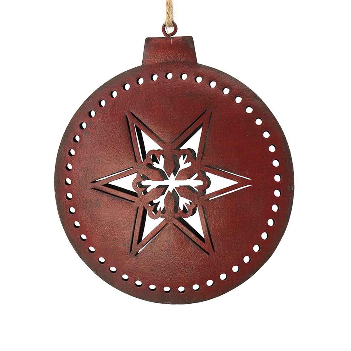 Boule / flocon en métal rouge, 5''