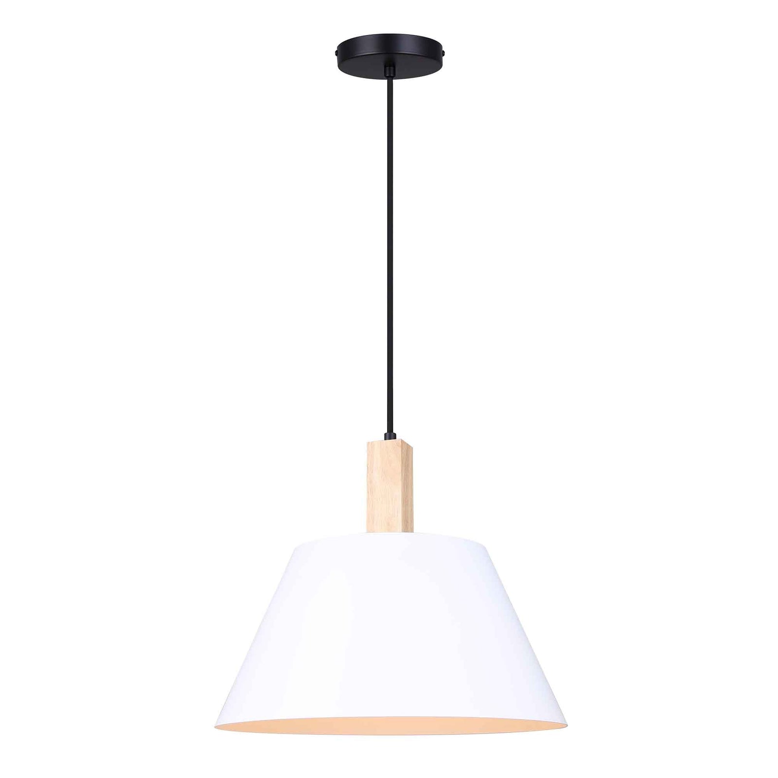 Luminaire suspendu Harlyn avec véritable bois, 1 ampoule 
