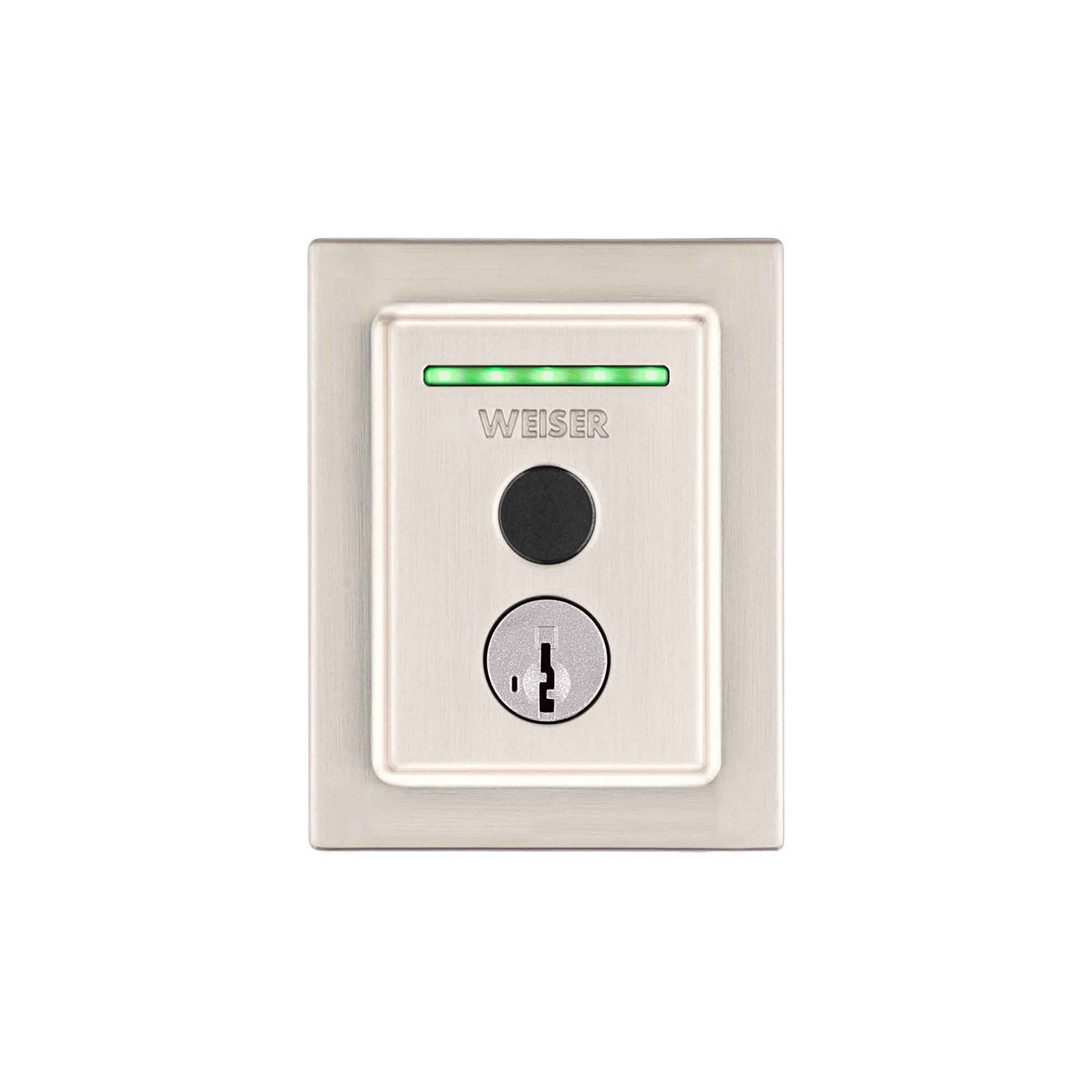 Serrure intelligente Halo à empreinte digitale et Wi-Fi intégré de style contemporain, nickel satiné