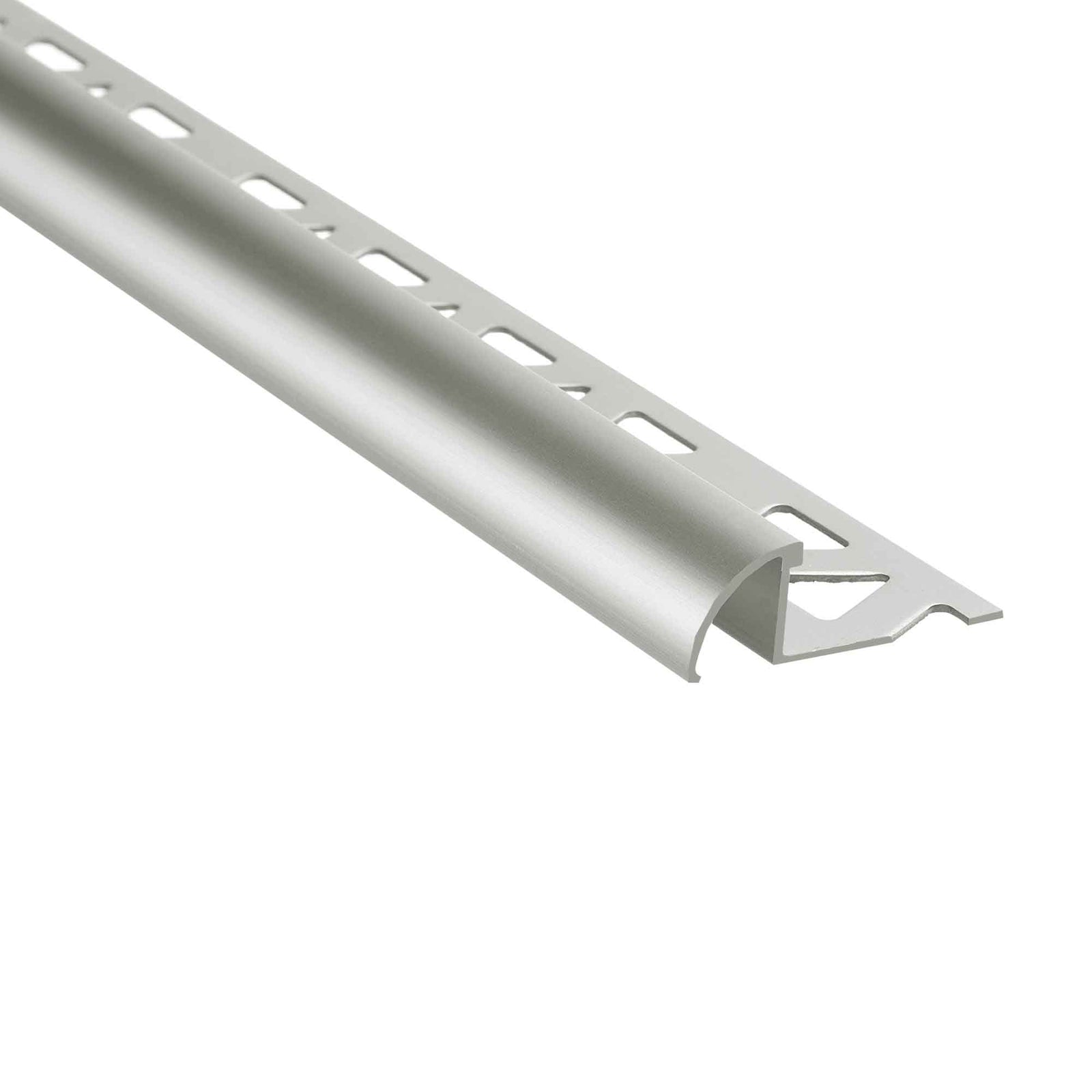 Bordure de carrelage ronde argent satiné anodisé, 1/2" x 8'