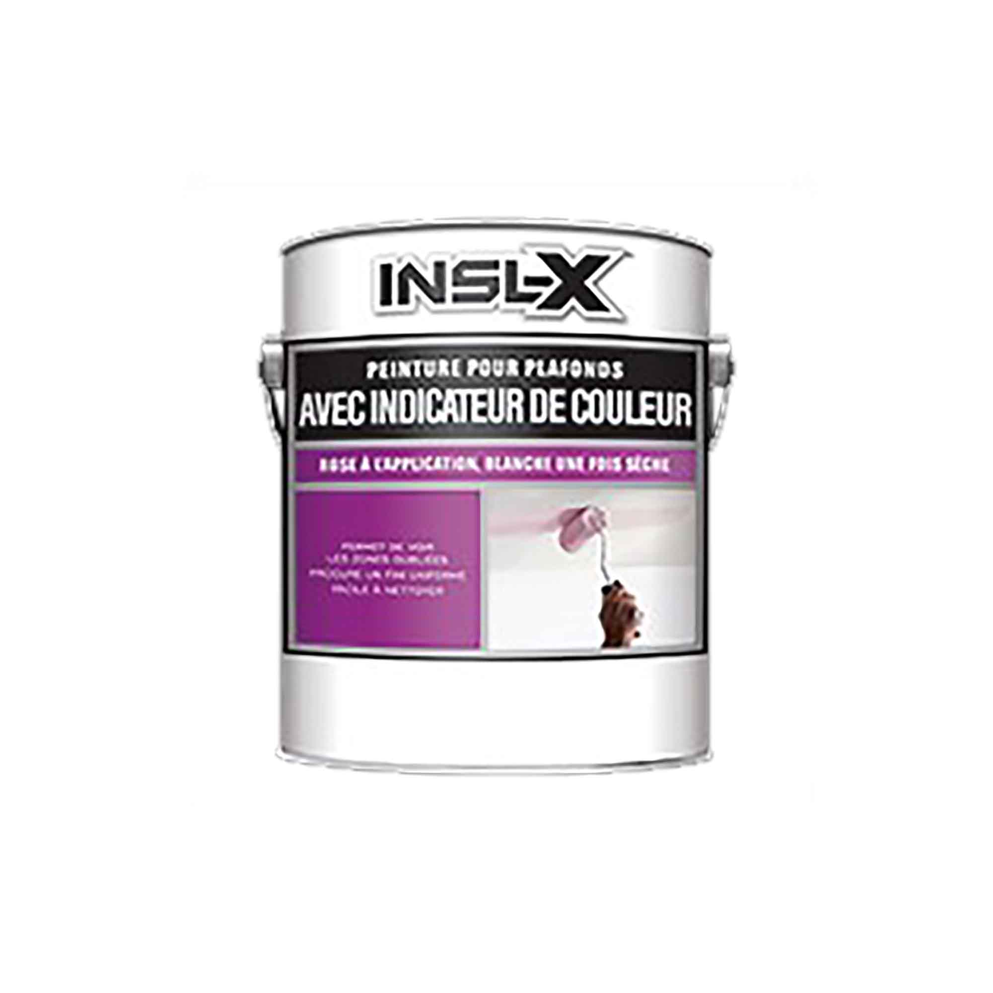 Peinture pour plafonds INSL-X avec indicateur de couleur mat blanc, 3,79 L