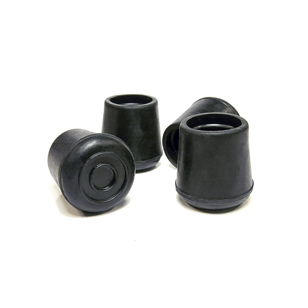 Embout de caoutchouc rond de 7/8'' DI, noir (4 unités)