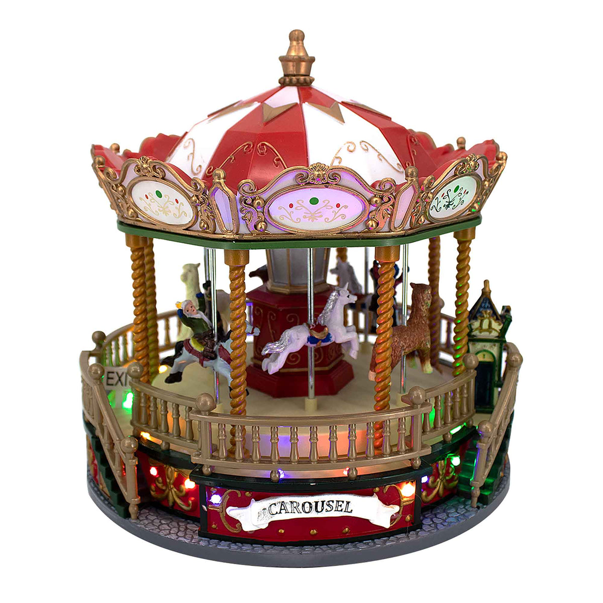 Carrousel décoratif de Noël animé, 9&#39;&#39; x 9&#39;&#39; (22 cm x 22 cm)