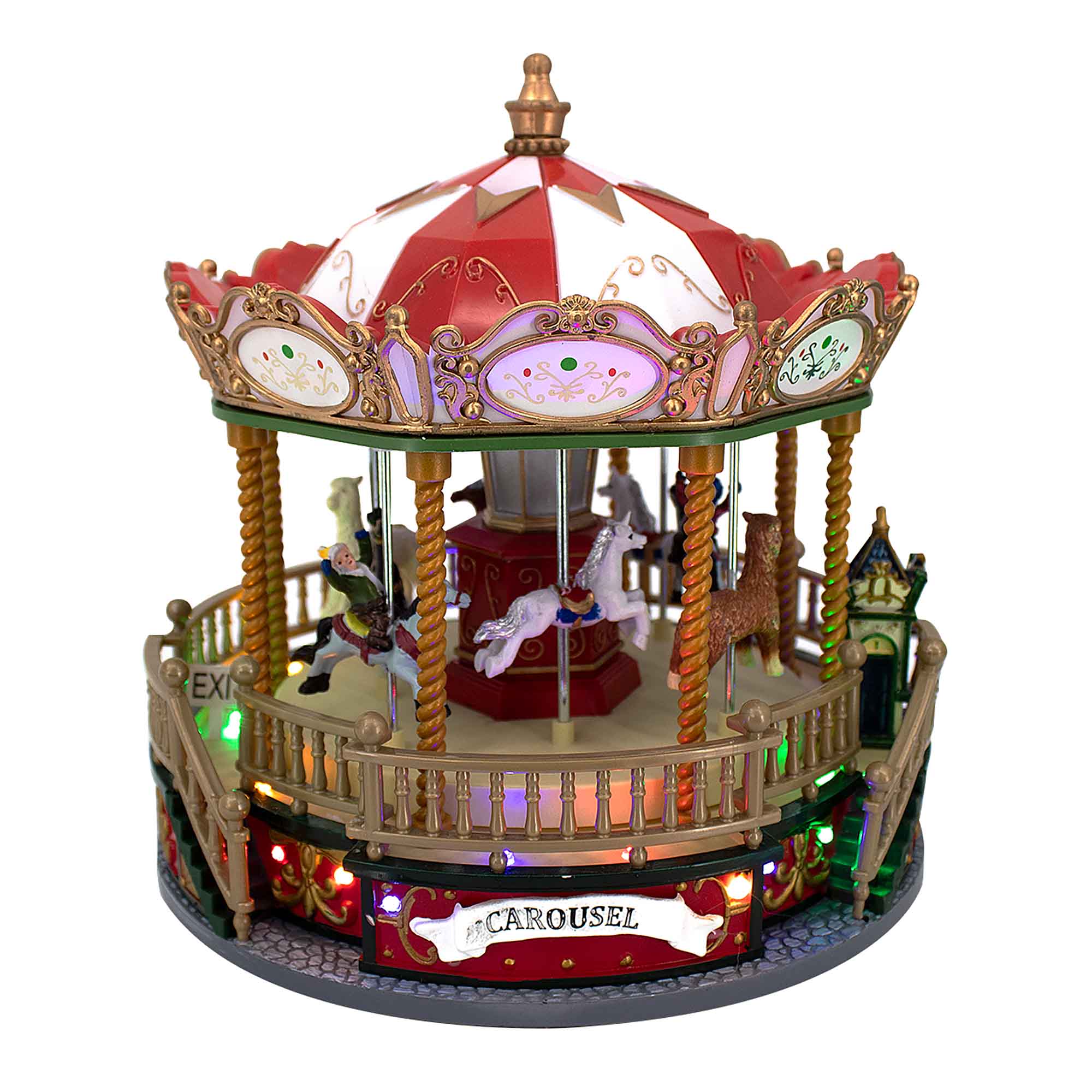 Carrousel décoratif de Noël animé, 9'' x 9'' (22 cm x 22 cm)