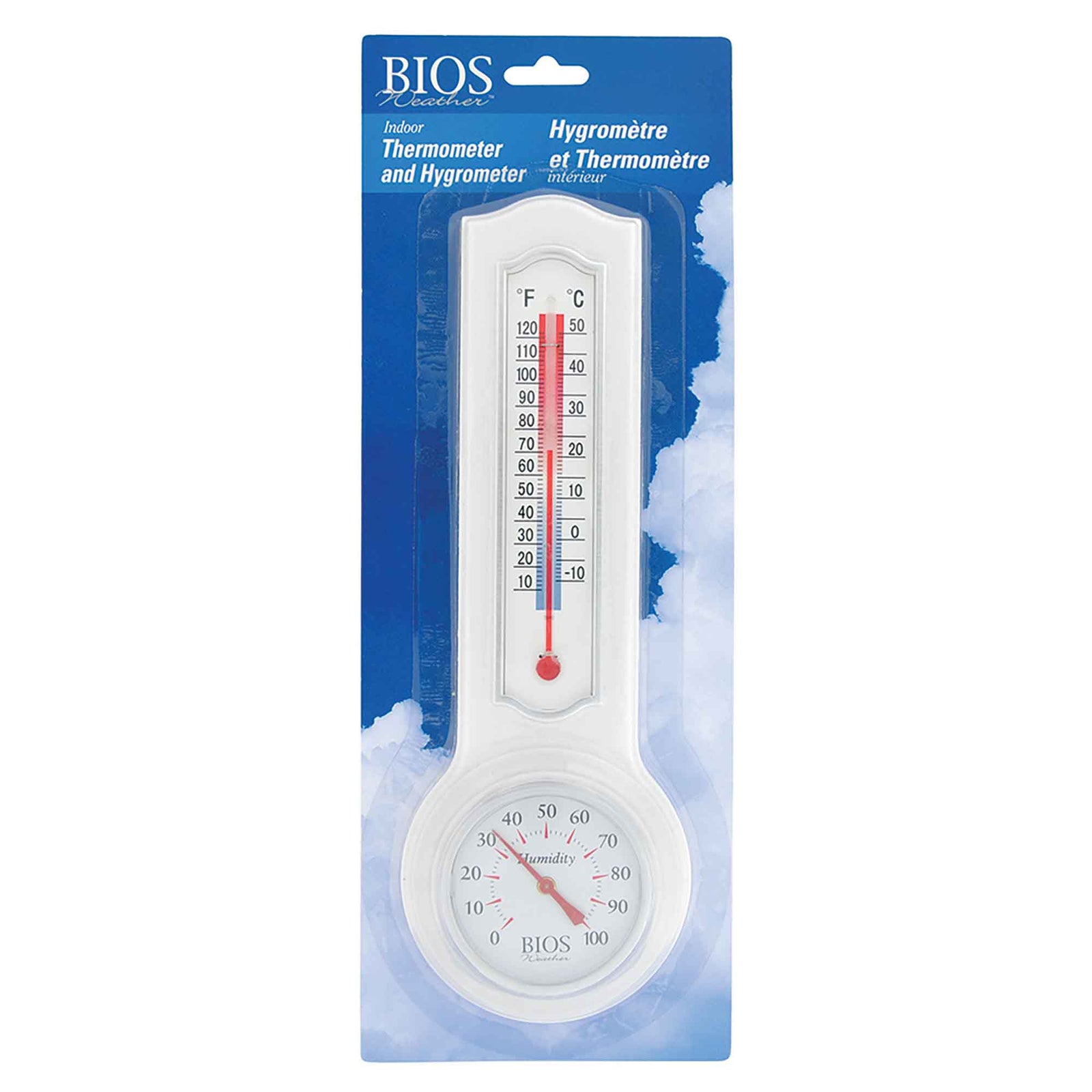 Thermomètre et hygromètre d'intérieur, blanc