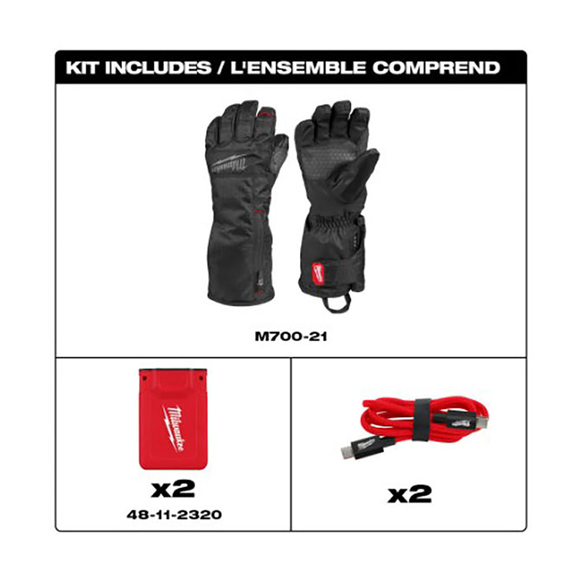 Gants d'hiver chauffants rechargeables par USB, moyen (noir)