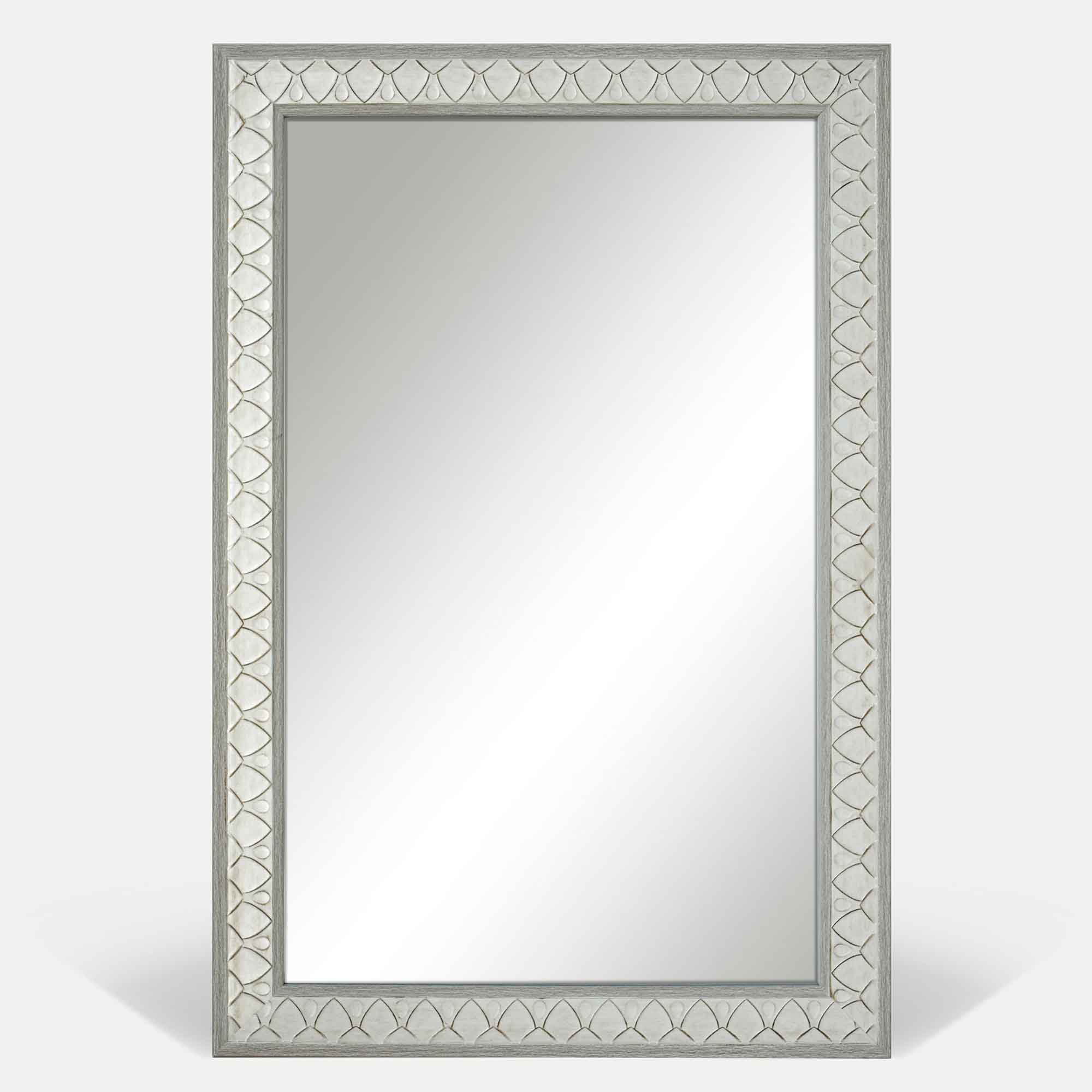 Miroir rectangulaire de 24" x 36" avec bordure en aluminium, argent