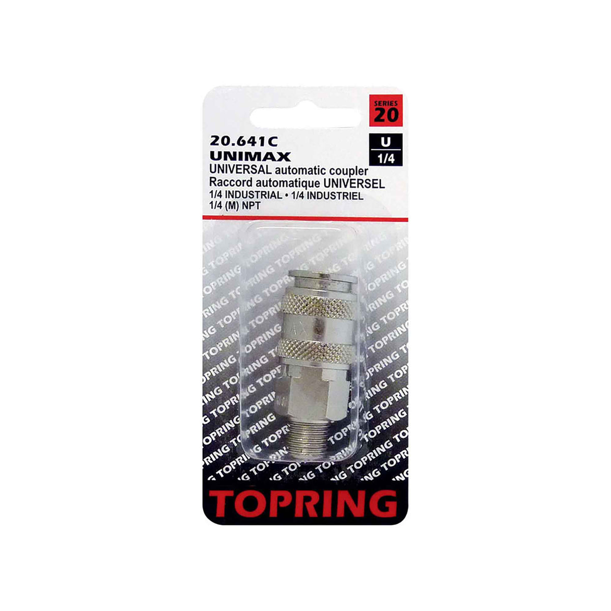 Raccord rapide 1/4 universel en acier, 1/4 (M) NPT