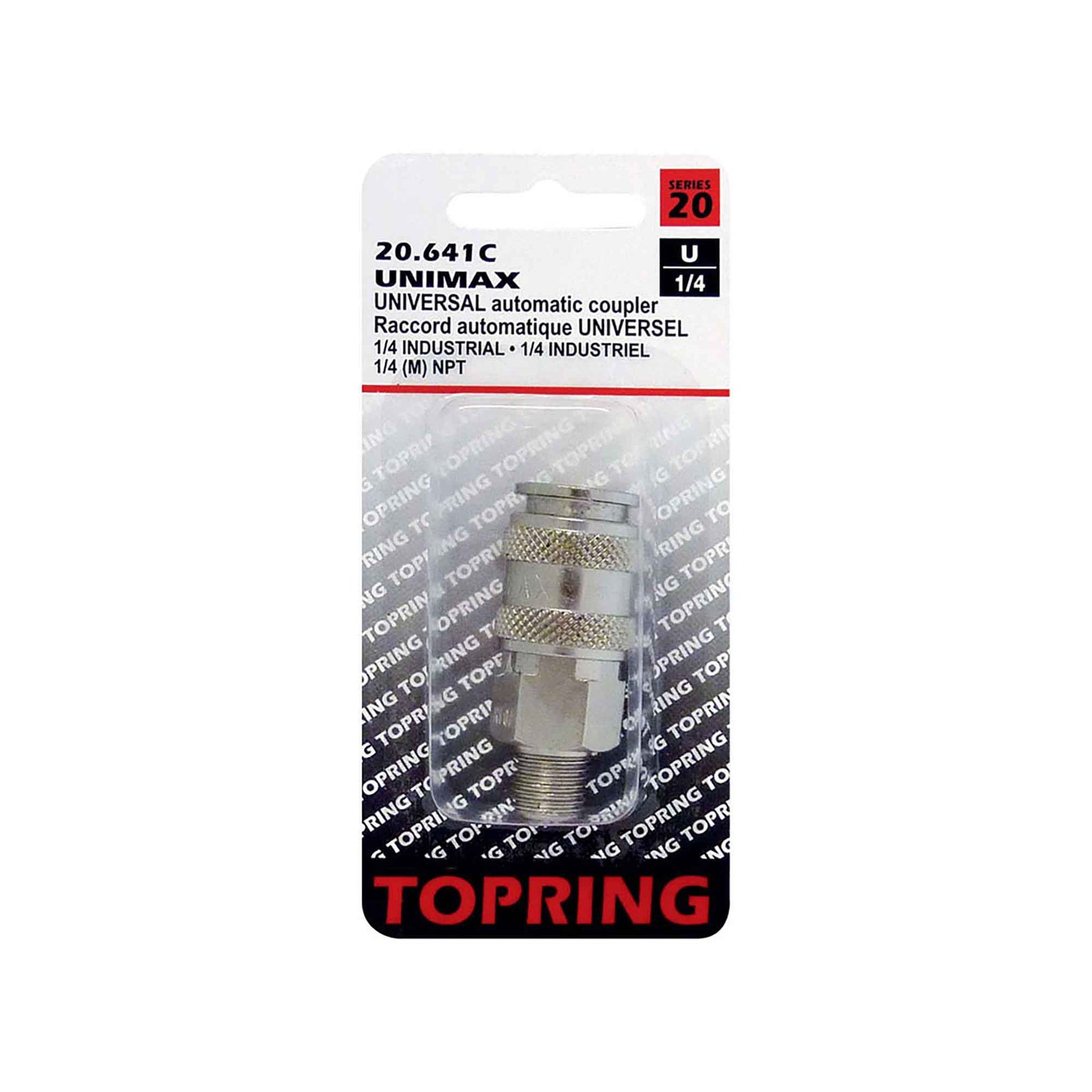 Raccord rapide 1/4 universel en acier, 1/4 (M) NPT