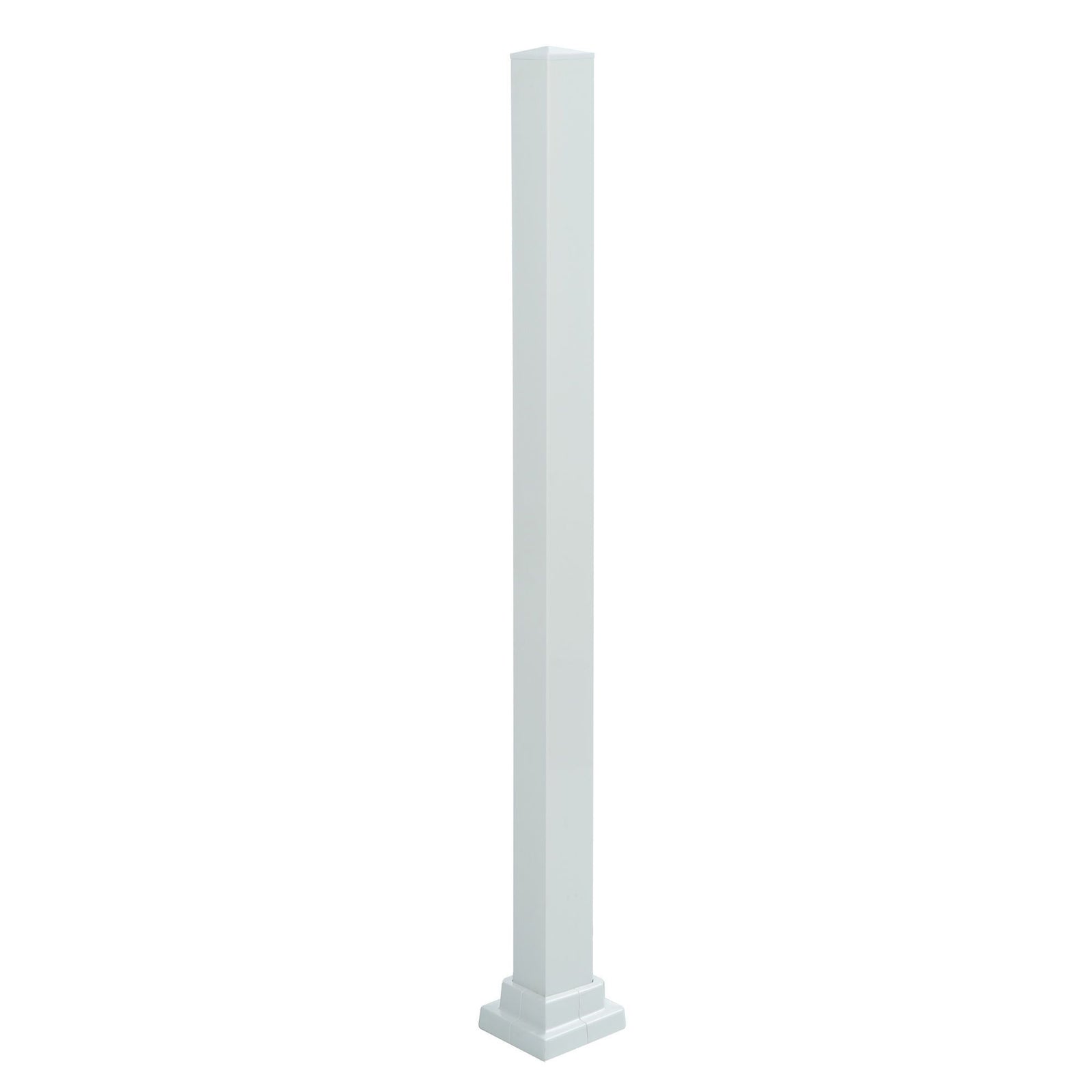 Poteau de montage en aluminium blanc pour rampe de 36'' de hauteur, 37-1/2'' x 2''