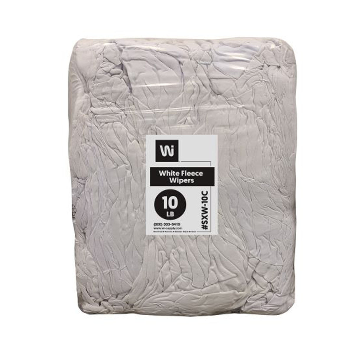 Sac de guenilles en coton ouaté, 10 lb (blanc)