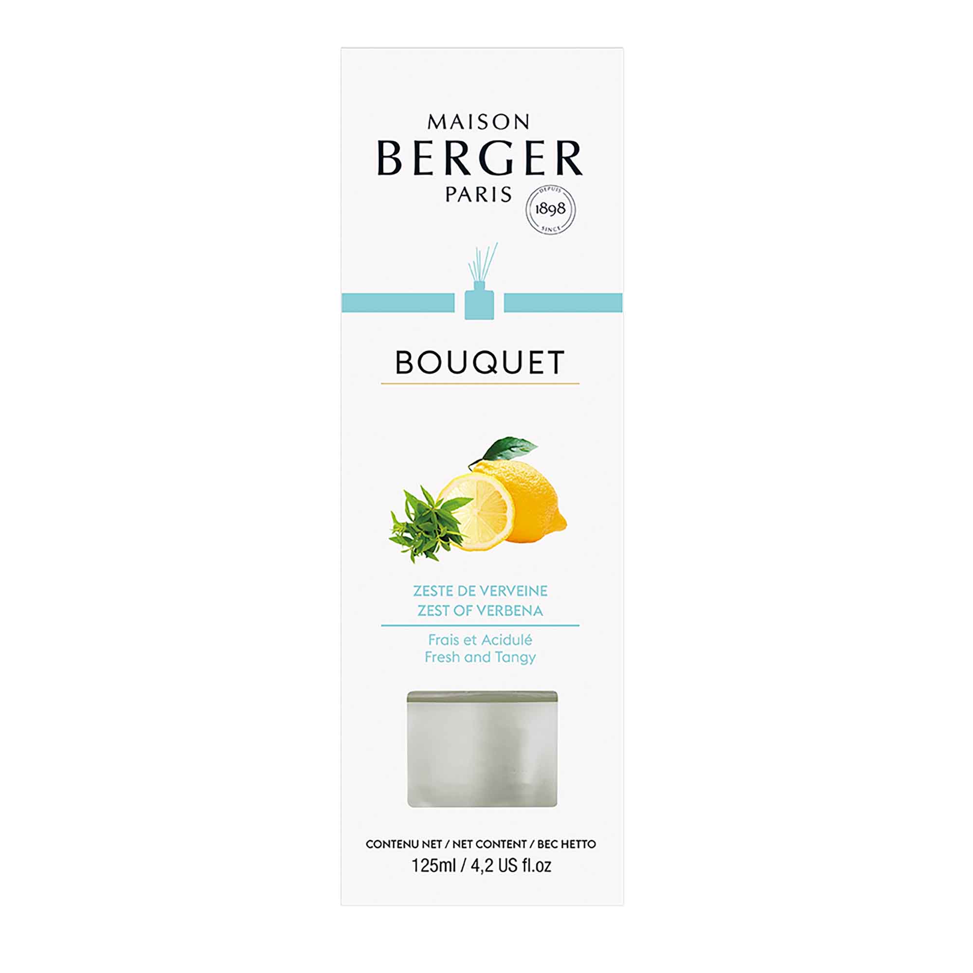 Diffuseur à bâtonnets cubique de 125 ml, zeste de verveine