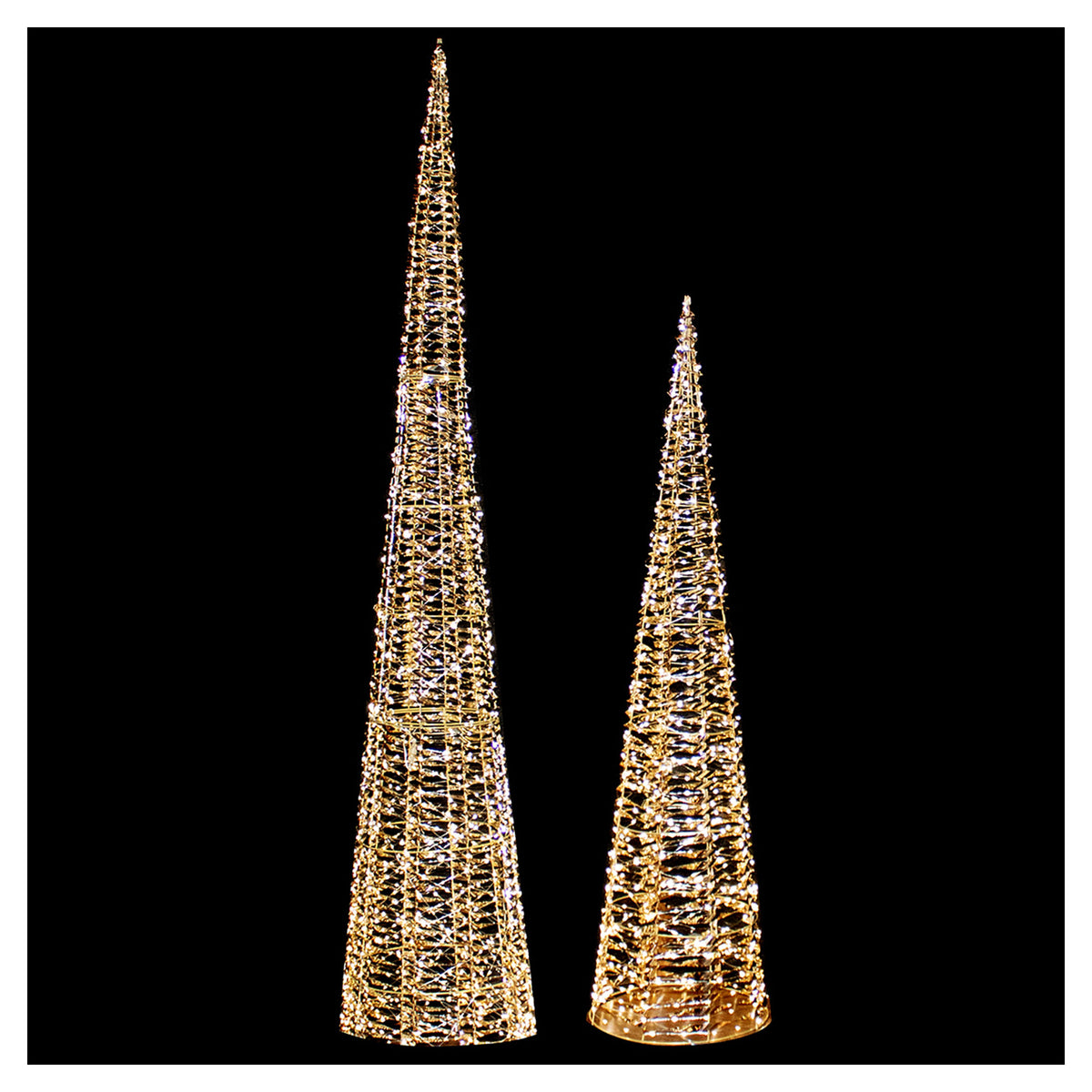 Sapin doré illuminé à DEL blanc chaud, 16'' x 72'' (petit)