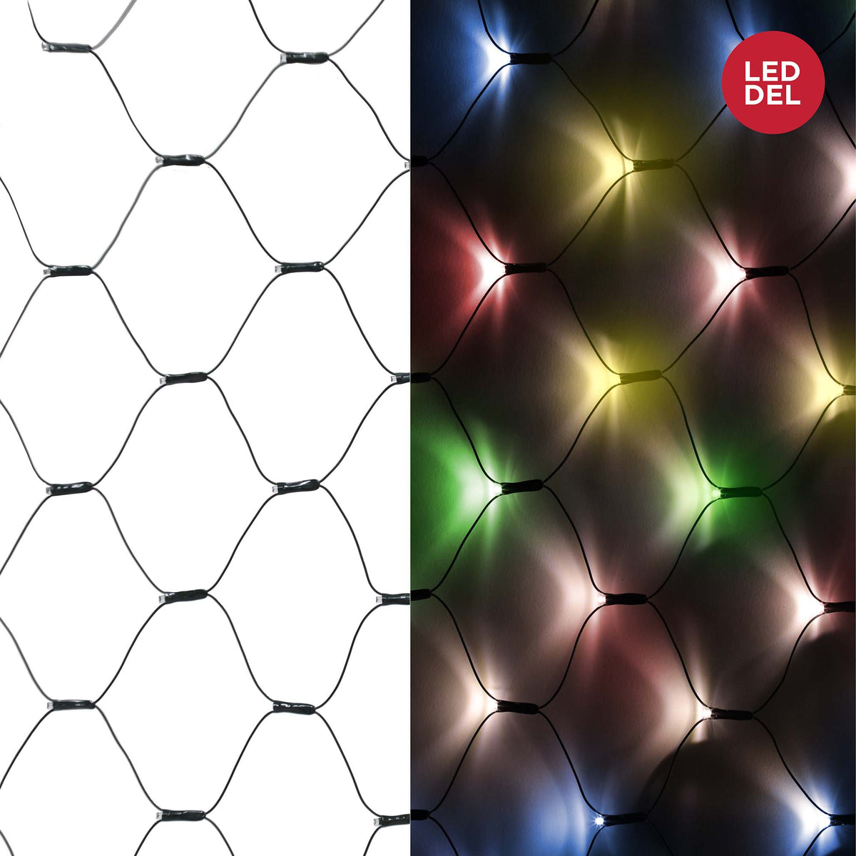 Filet de 160 lumières DEL à éclairage multicolore, 1 x 1,2 m