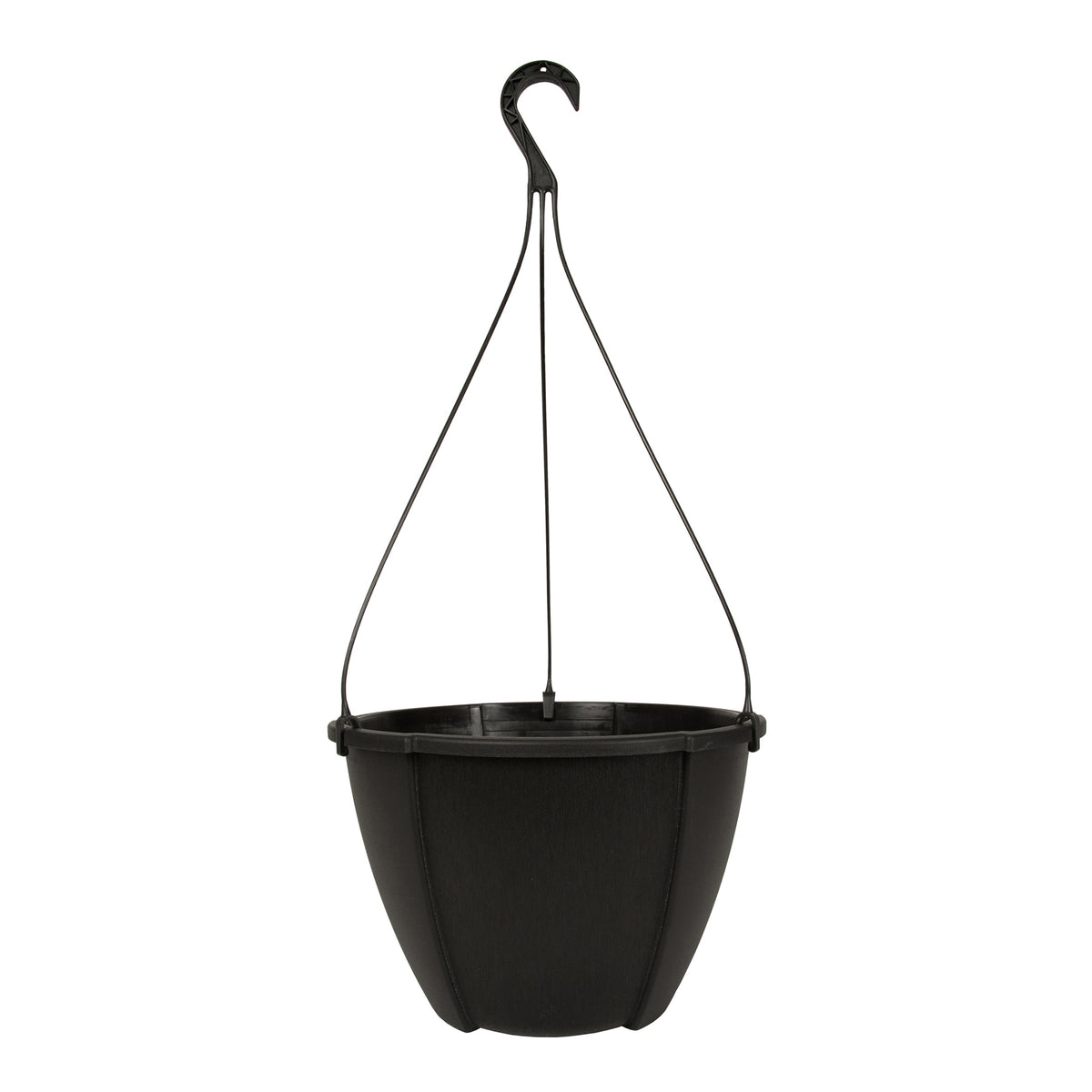 Jardinière suspendue Quattro ronde et noire, 12.85&#39;&#39; x 8,56&#39;&#39; 