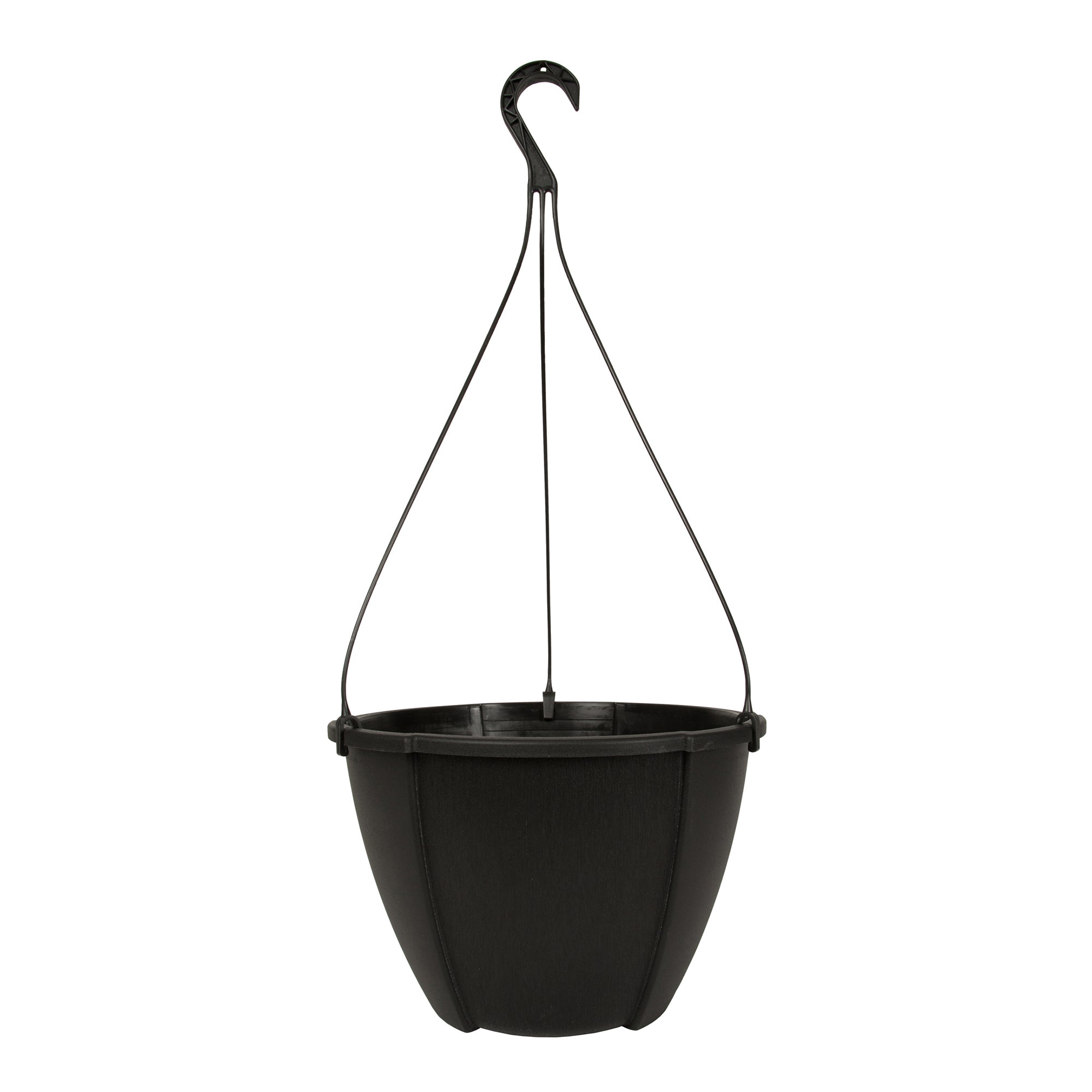 Jardinière suspendue Quattro ronde et noire, 12.85'' x 8,56'' 