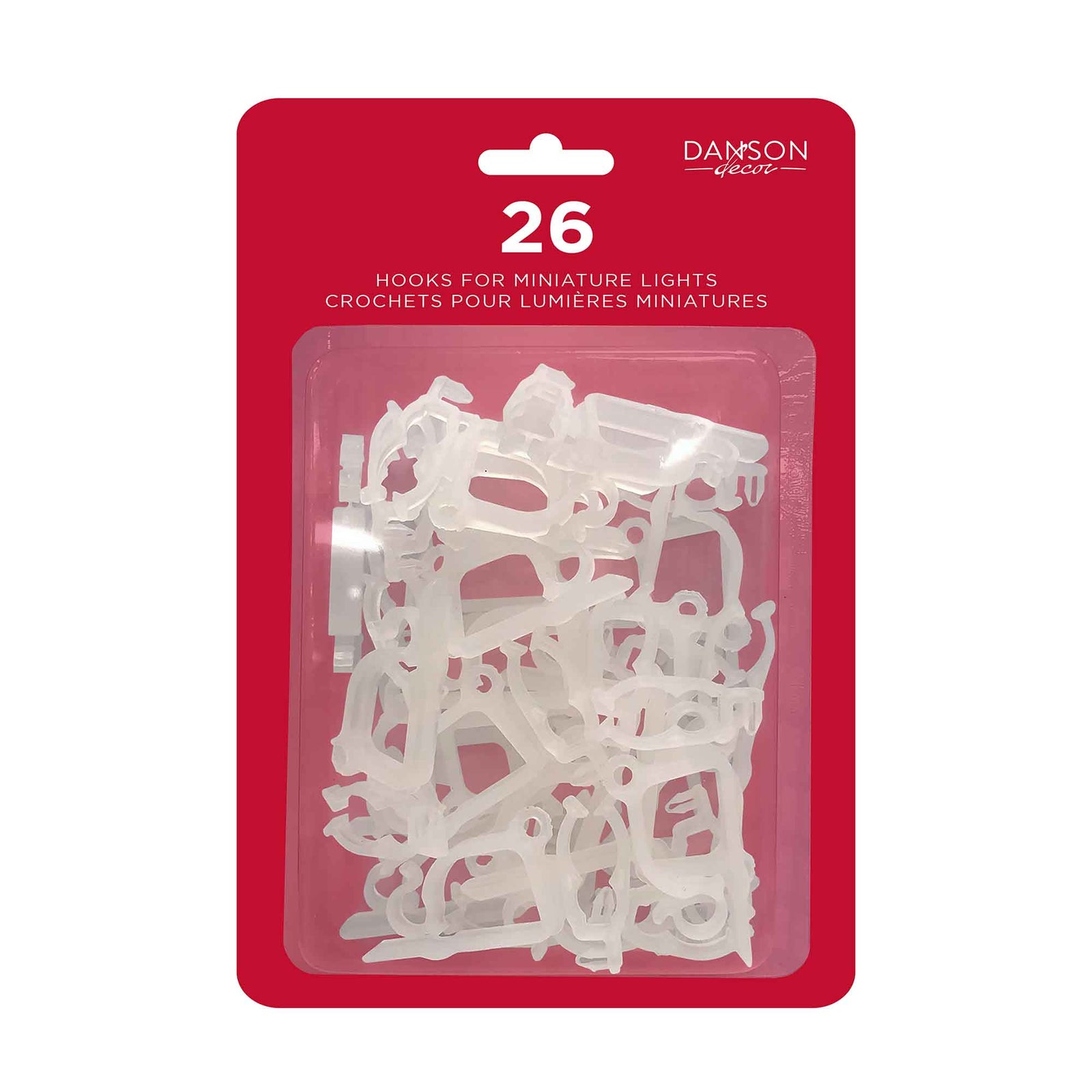 Crochet pour accrocher lumières miniatures sur gouttière, 26 unités