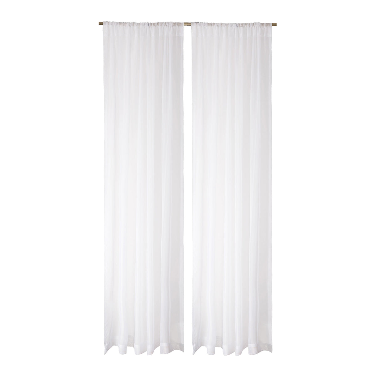 Ensemble de 2 rideaux en voilage tissé, blanc (54" x 84")