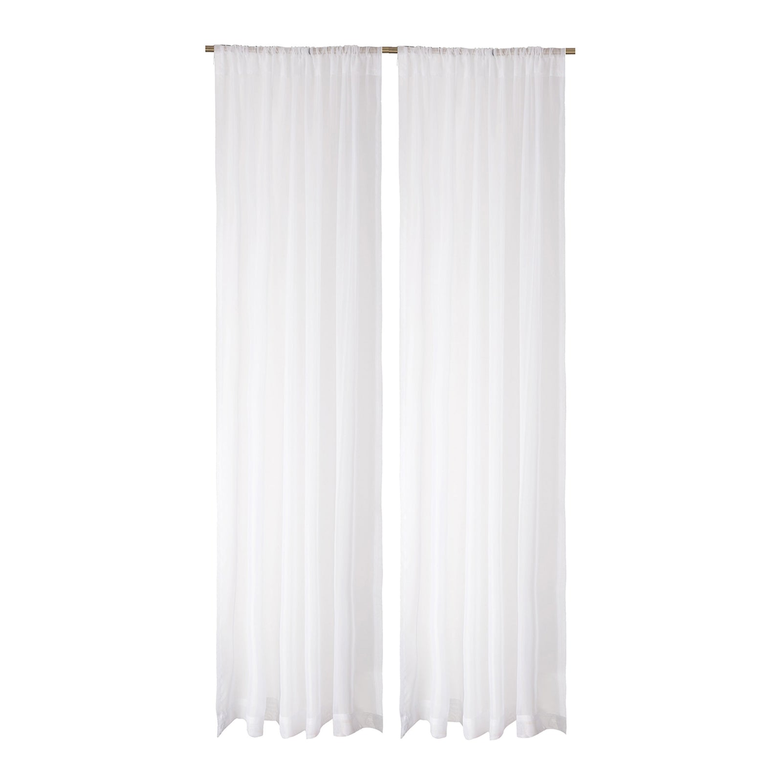 Ensemble de 2 rideaux en voilage tissé, blanc (54" x 84")