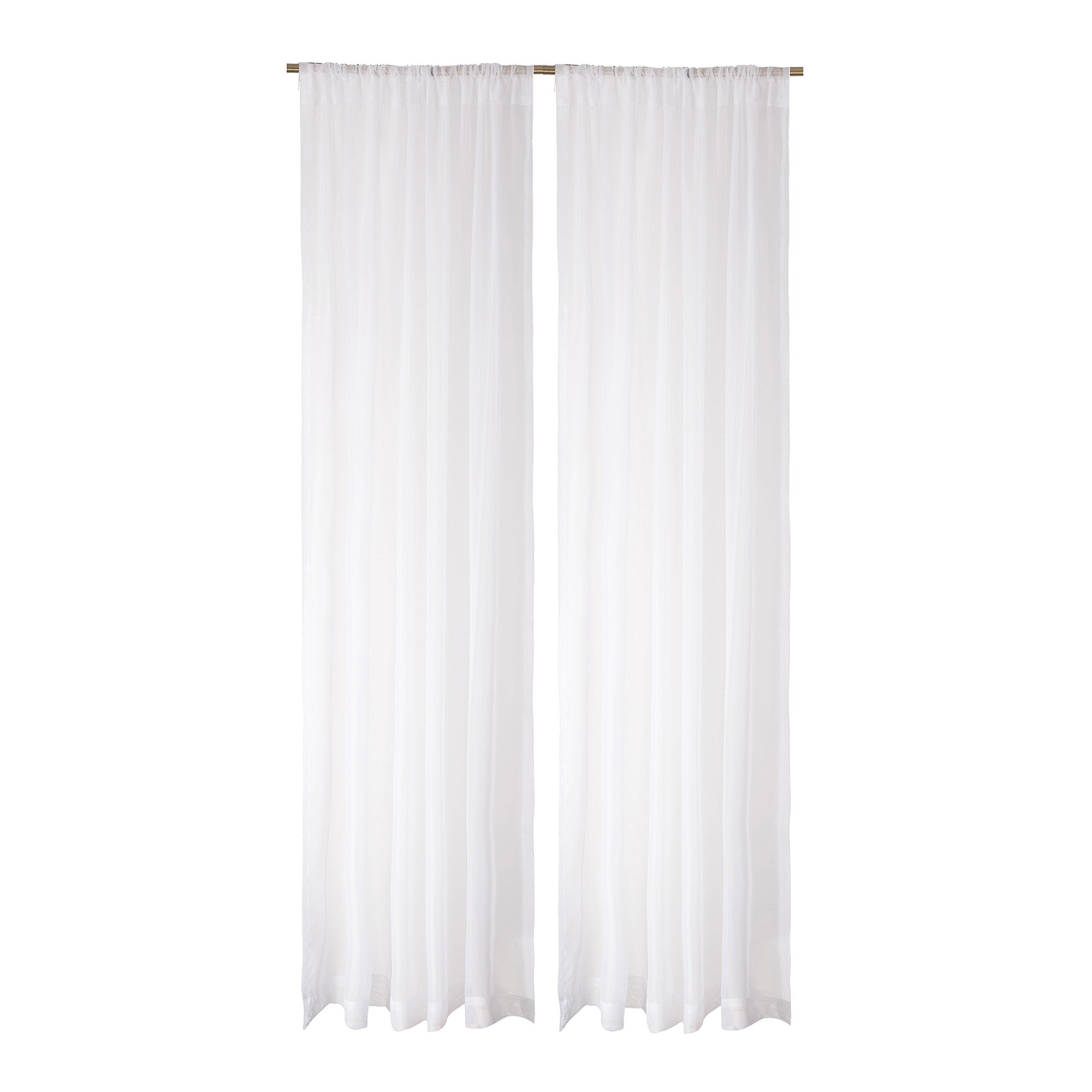 Ensemble de 2 rideaux en voilage tissé, blanc (54" x 84")