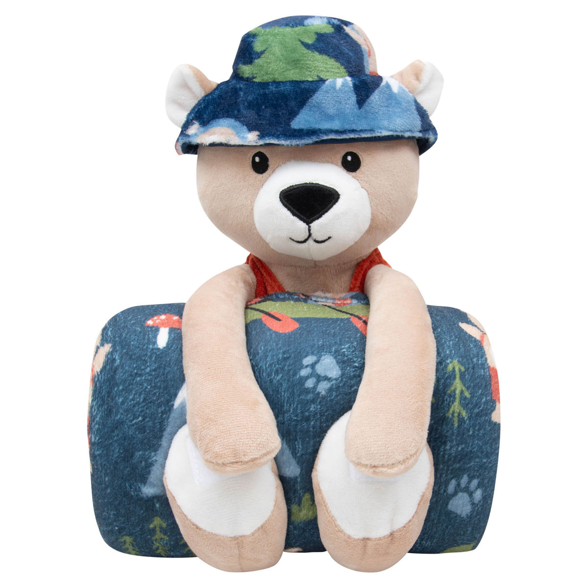 Ensemble d'un jeté et d'une peluche pour enfants, 48'' x 60'' (Benny l'ourson)