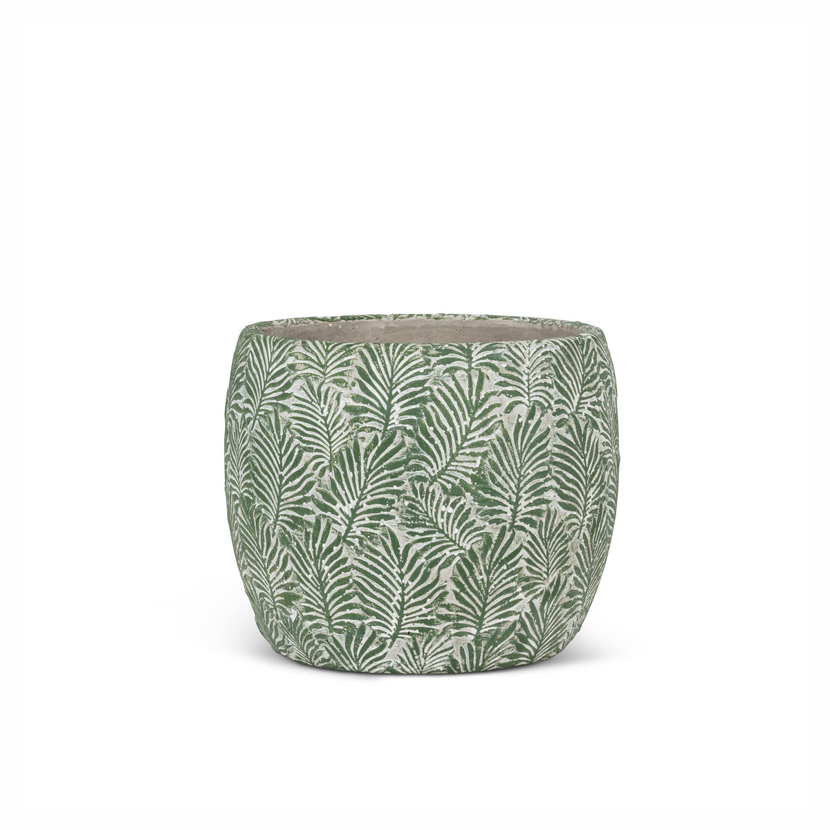 Cache-pot avec motif de feuilles vertes, 5"