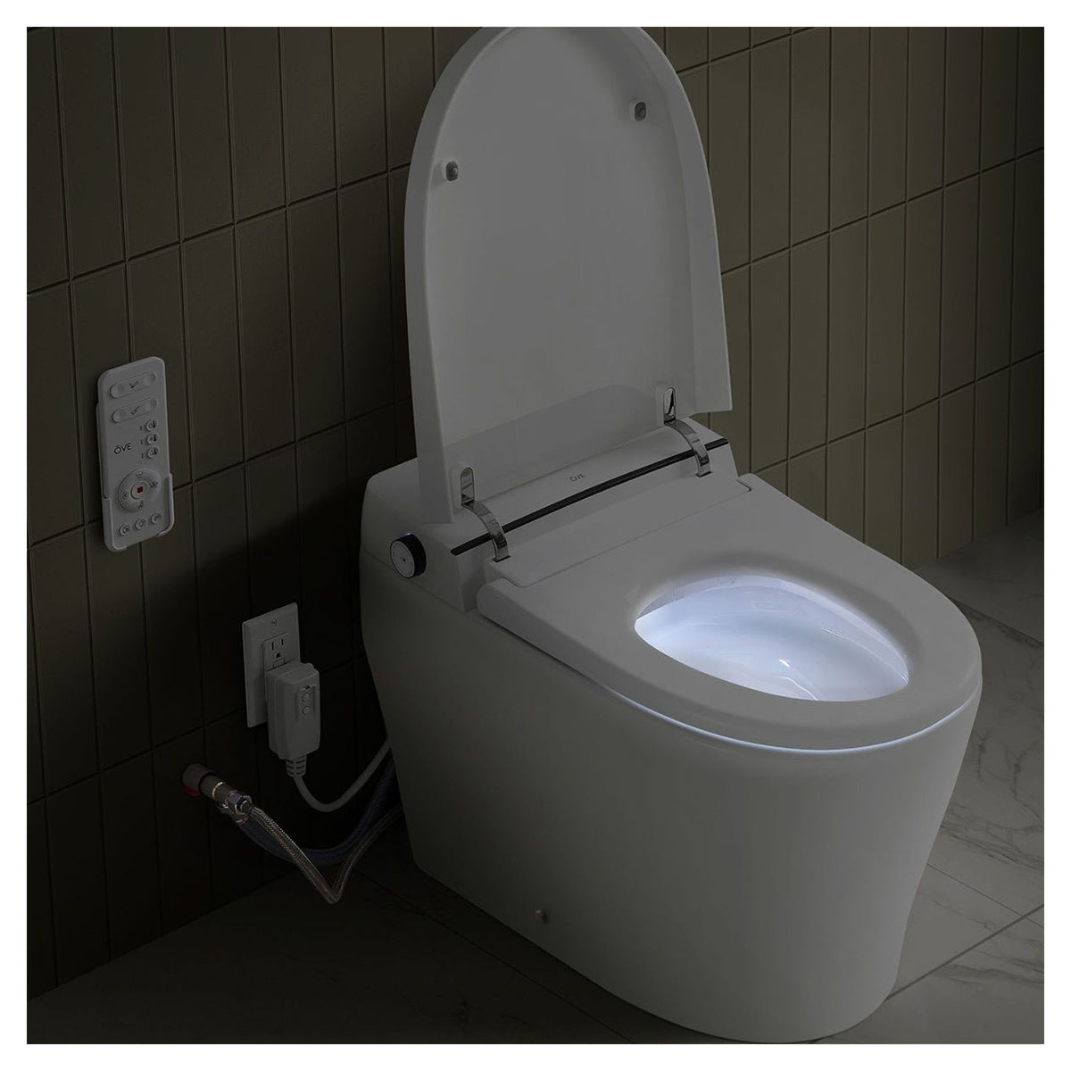 Toilette intelligente Ella à bidet avec réservoir intégré, 15,6" x 27,1" x 19,6"