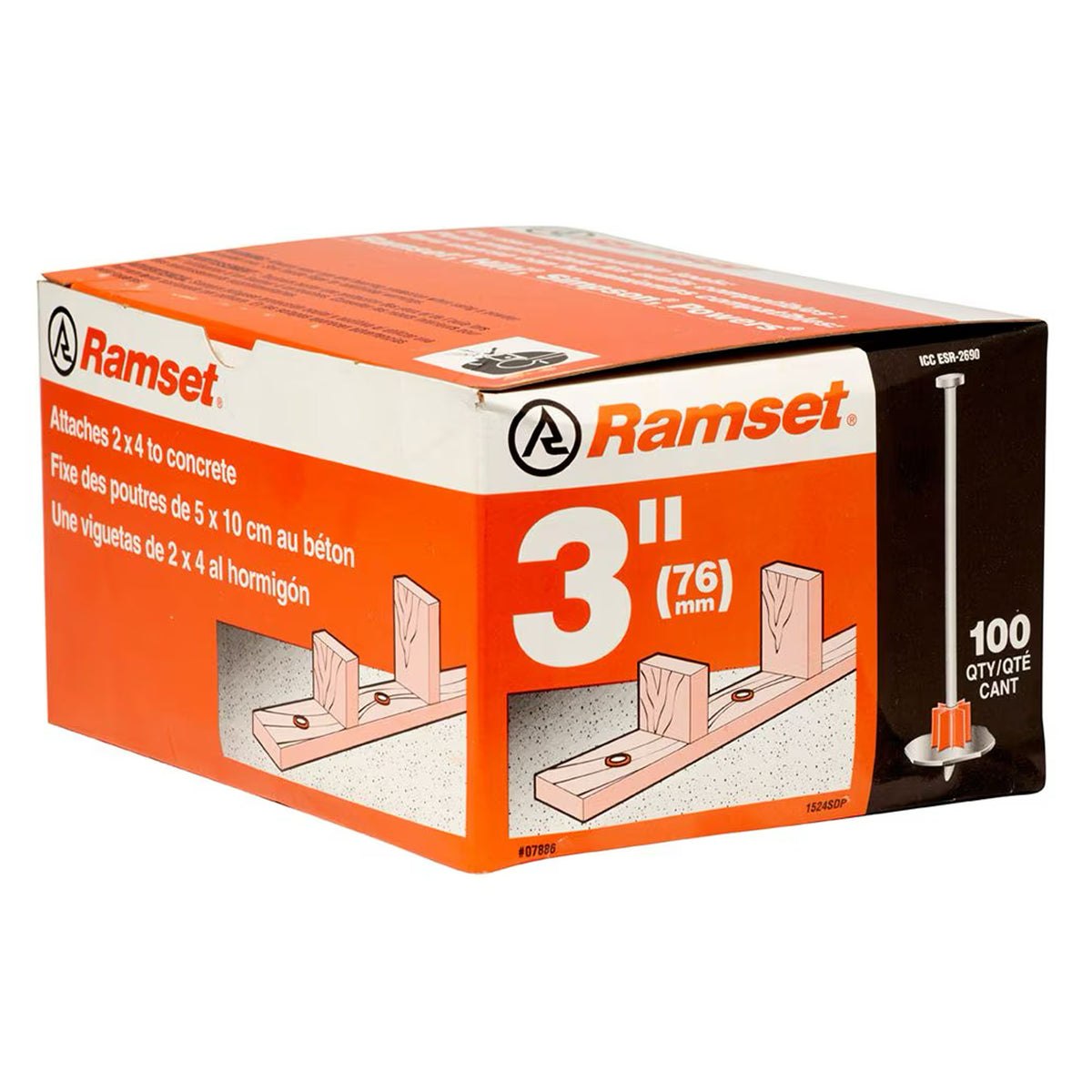 Goujon d'ancrage pour béton avec rondelle, 3" (100 unités)