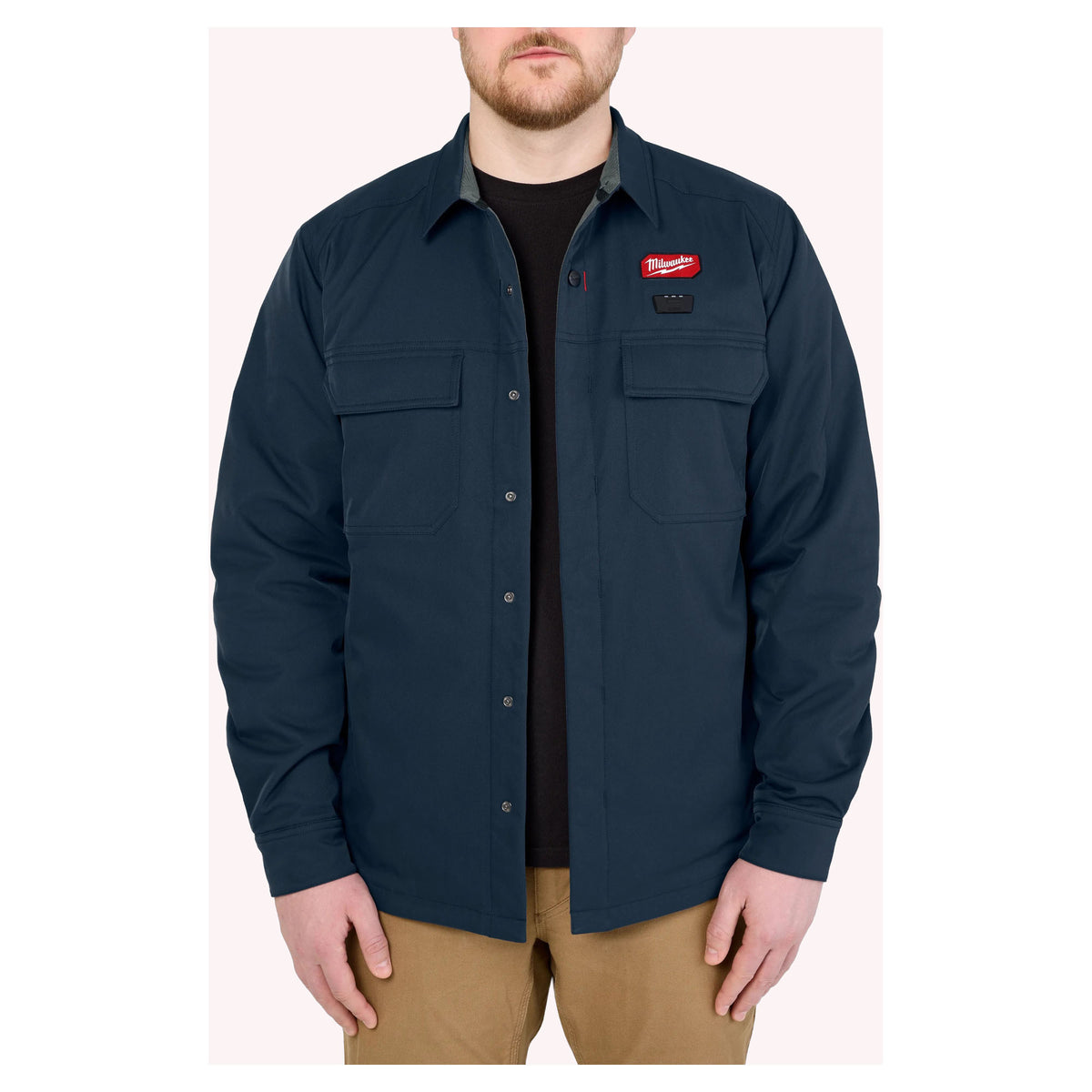 Veste-chemise chauffante M12, moyen (Bleu marine)