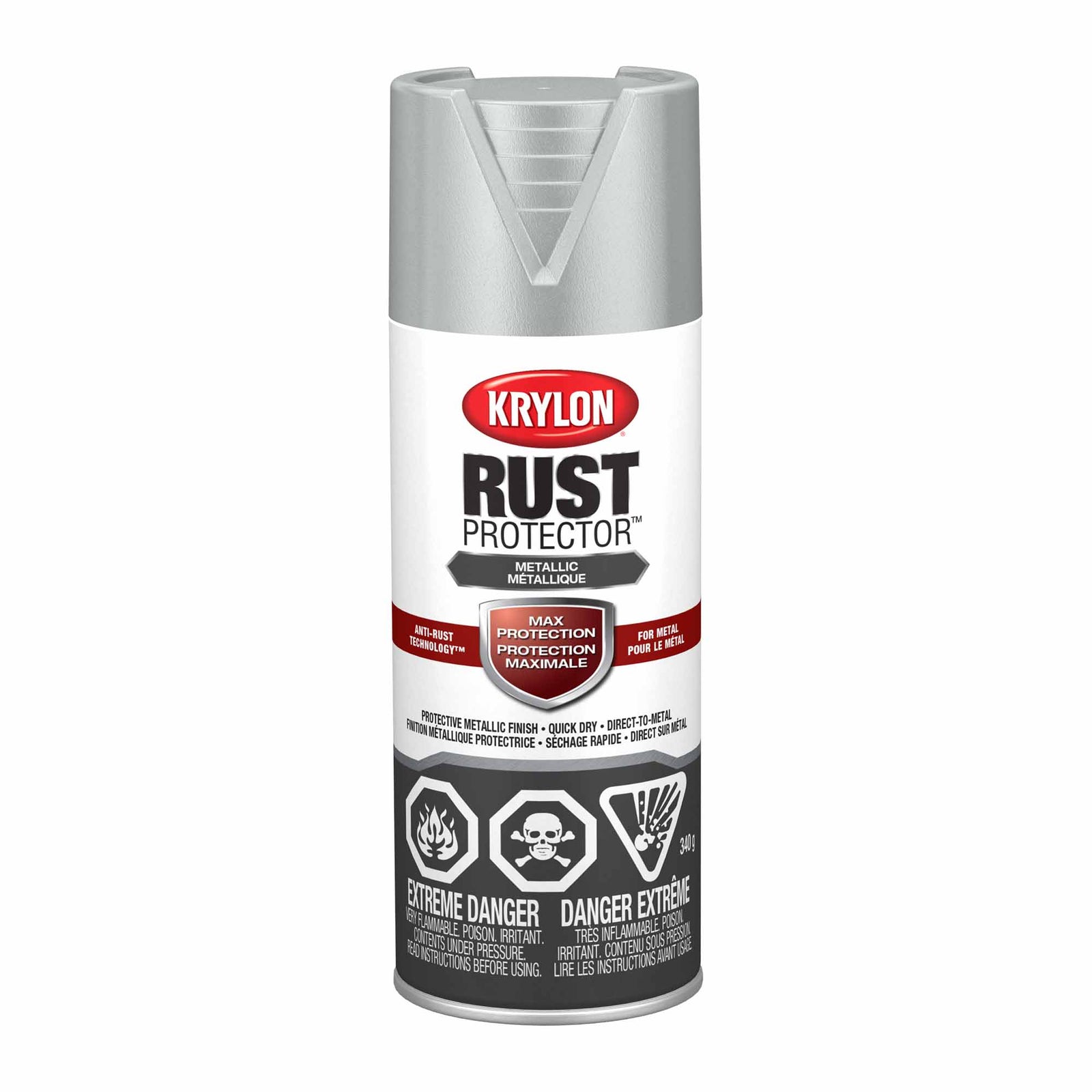 Krylon Rust Protector aérosol fini métallique aluminium, 340 g