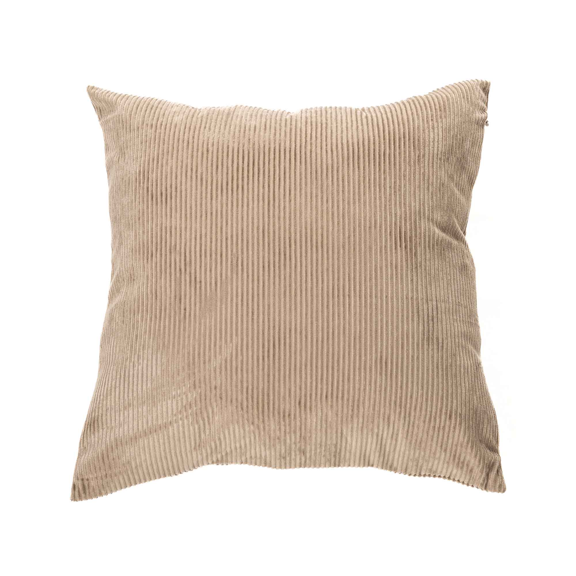 Coussin Corduroy en velours côtelé de 25" x 25", taupe