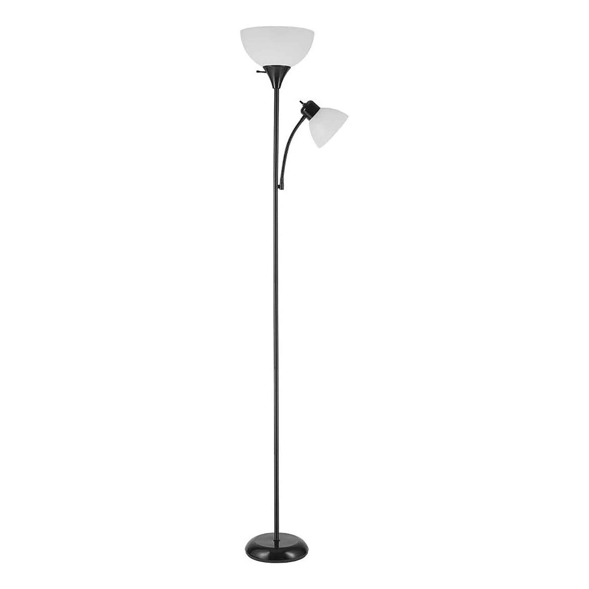 Lampe torchère sur pied Delilah en métal en noir mat, 72&quot;  