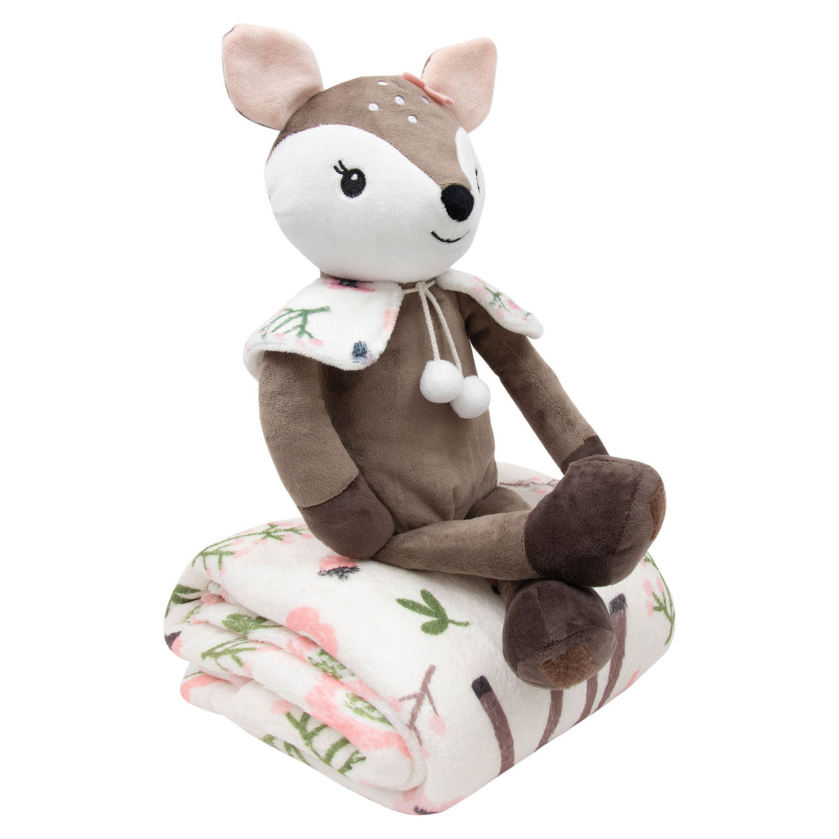 Ensemble d'un jeté et d'une peluche pour enfants, 48'' x 60'' (Willow la biche)