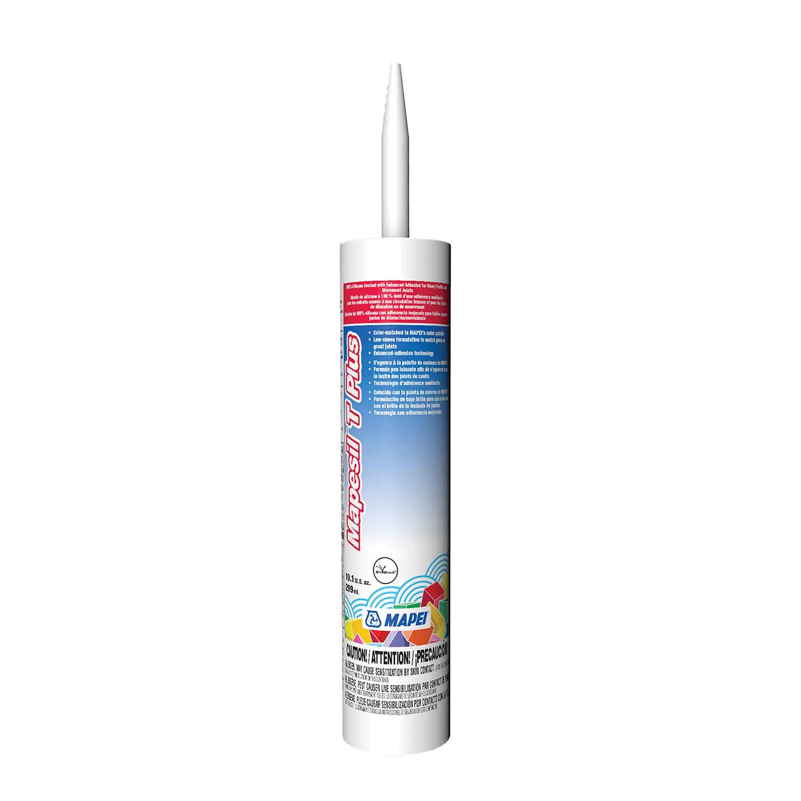 Mastic de silicone Mapesil T Plus de 299 ml, givre #5077