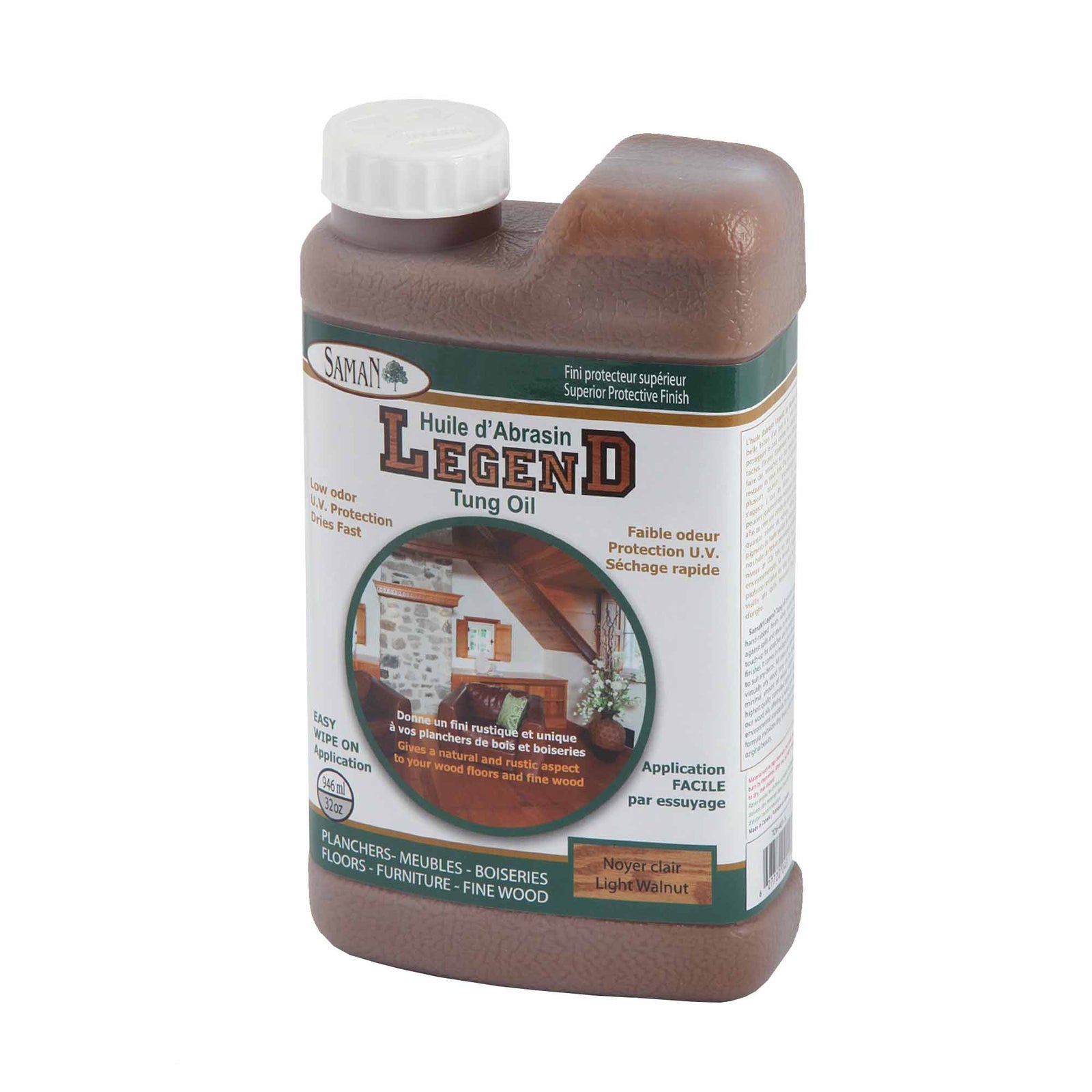 Huile protectrice d'Abrasin Noyer Clair, 946 ml