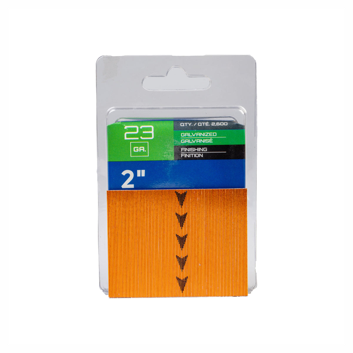 Clous de finition fins sans tête de calibre 23 en acier galvanisé, 2'' (2 600 unités)