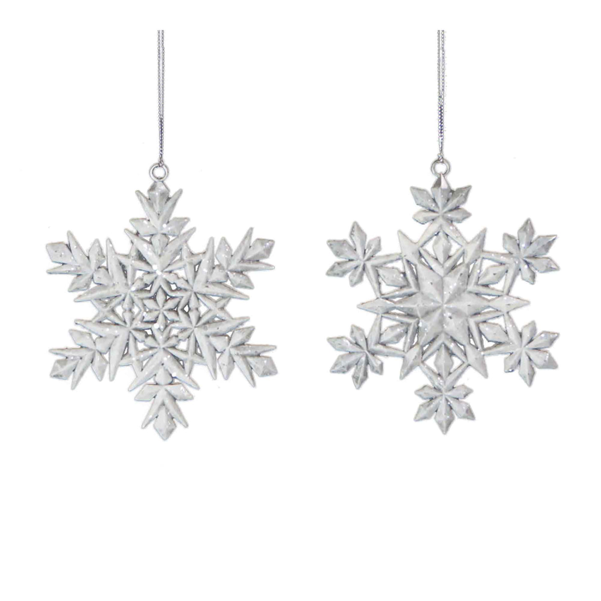 Ornement flocon de neige argent, 4&quot;