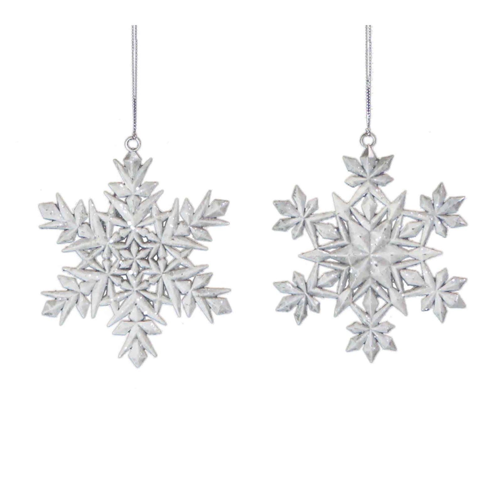 Ornement flocon de neige argent, 4"