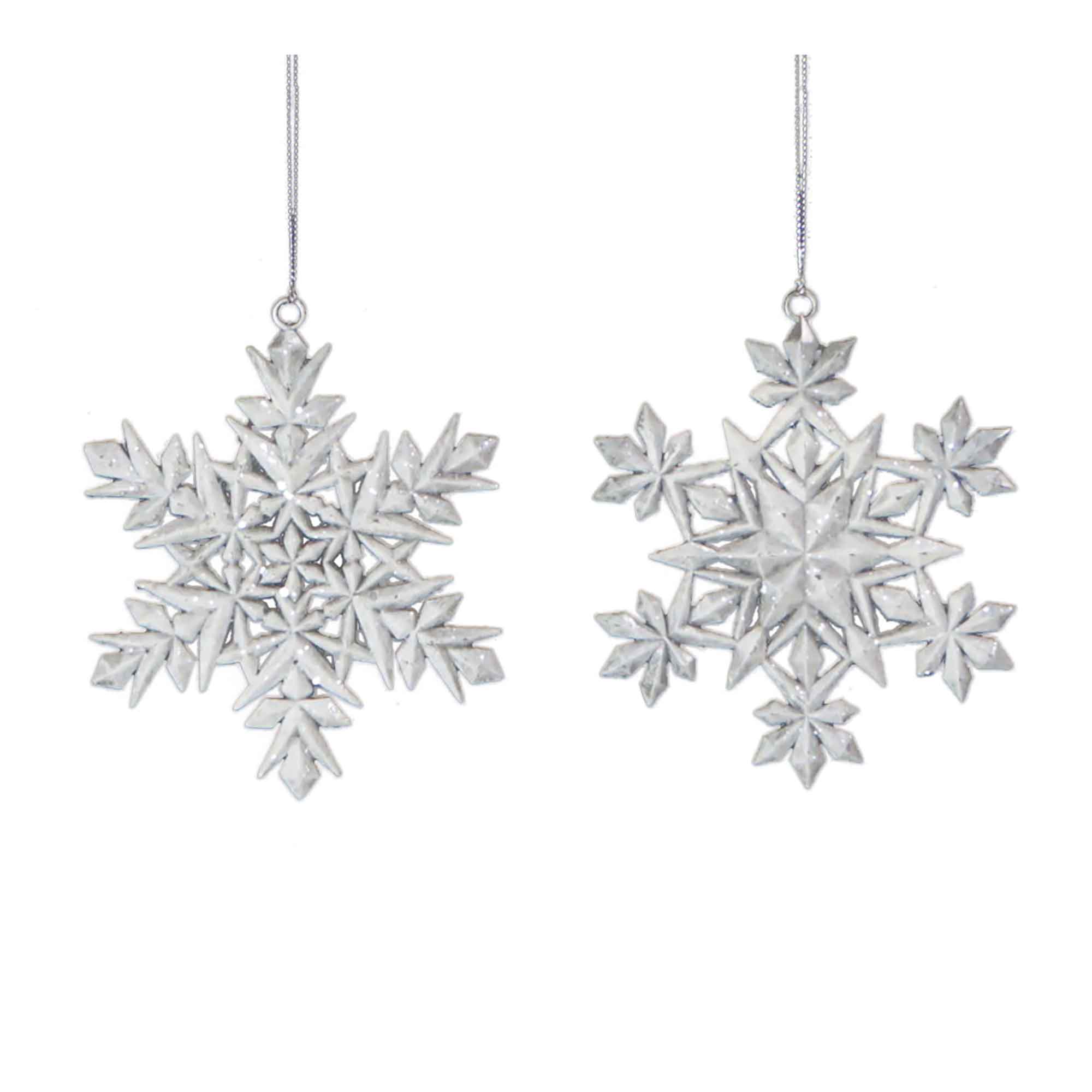 Ornement flocon de neige argent, 4"