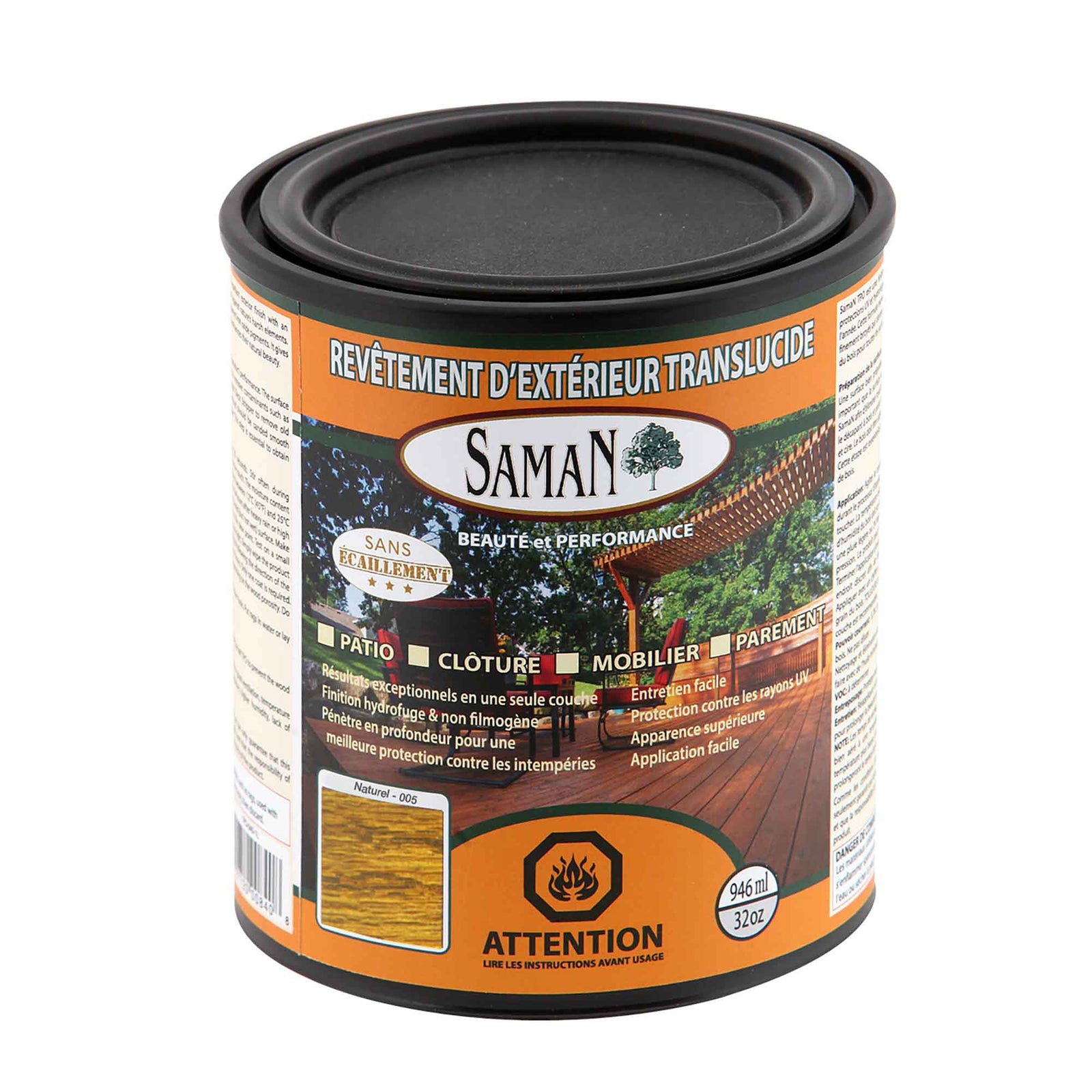 Revêtement d'extérieur translucide Naturel, 946 ml
