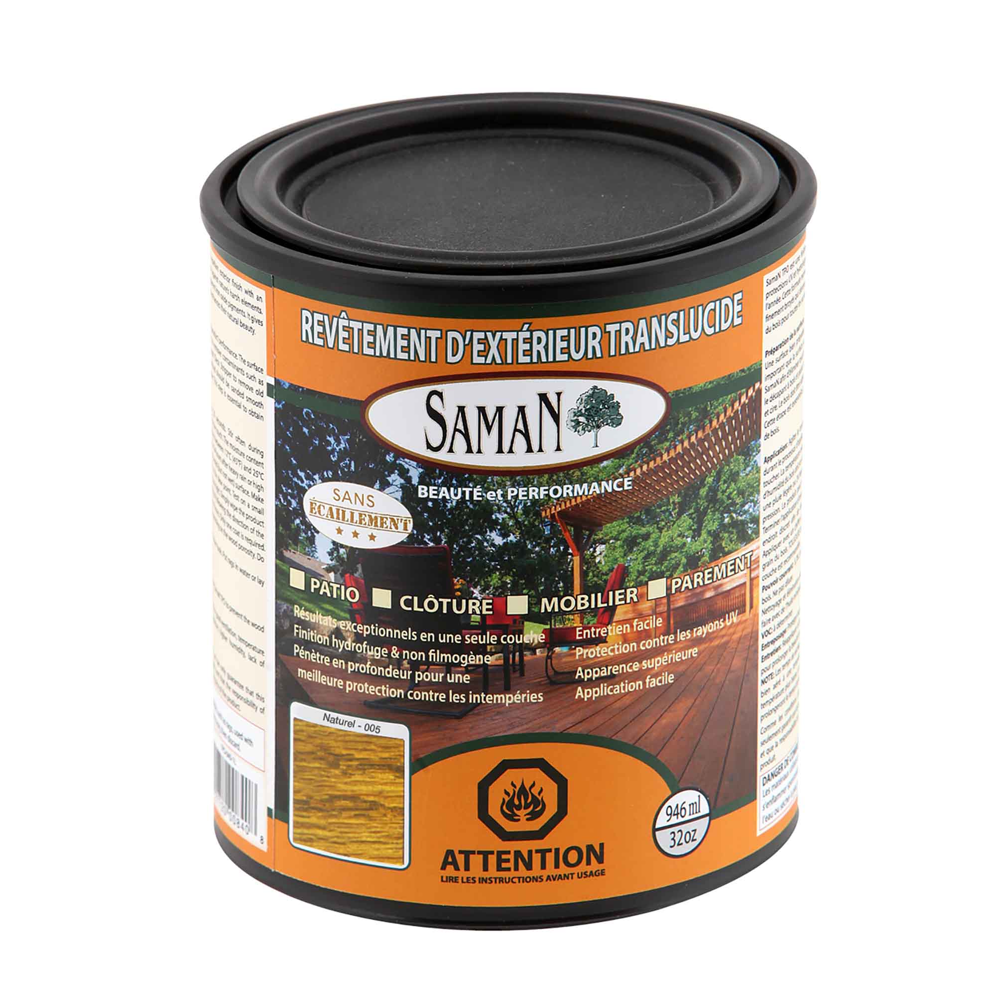 Revêtement d'extérieur translucide Naturel, 946 ml
