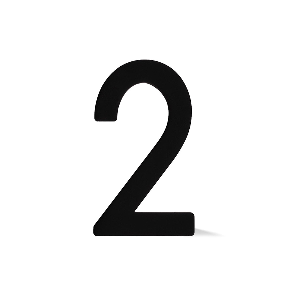 Chiffre autocollant de 4’’en plexiglas, #2 (noir)