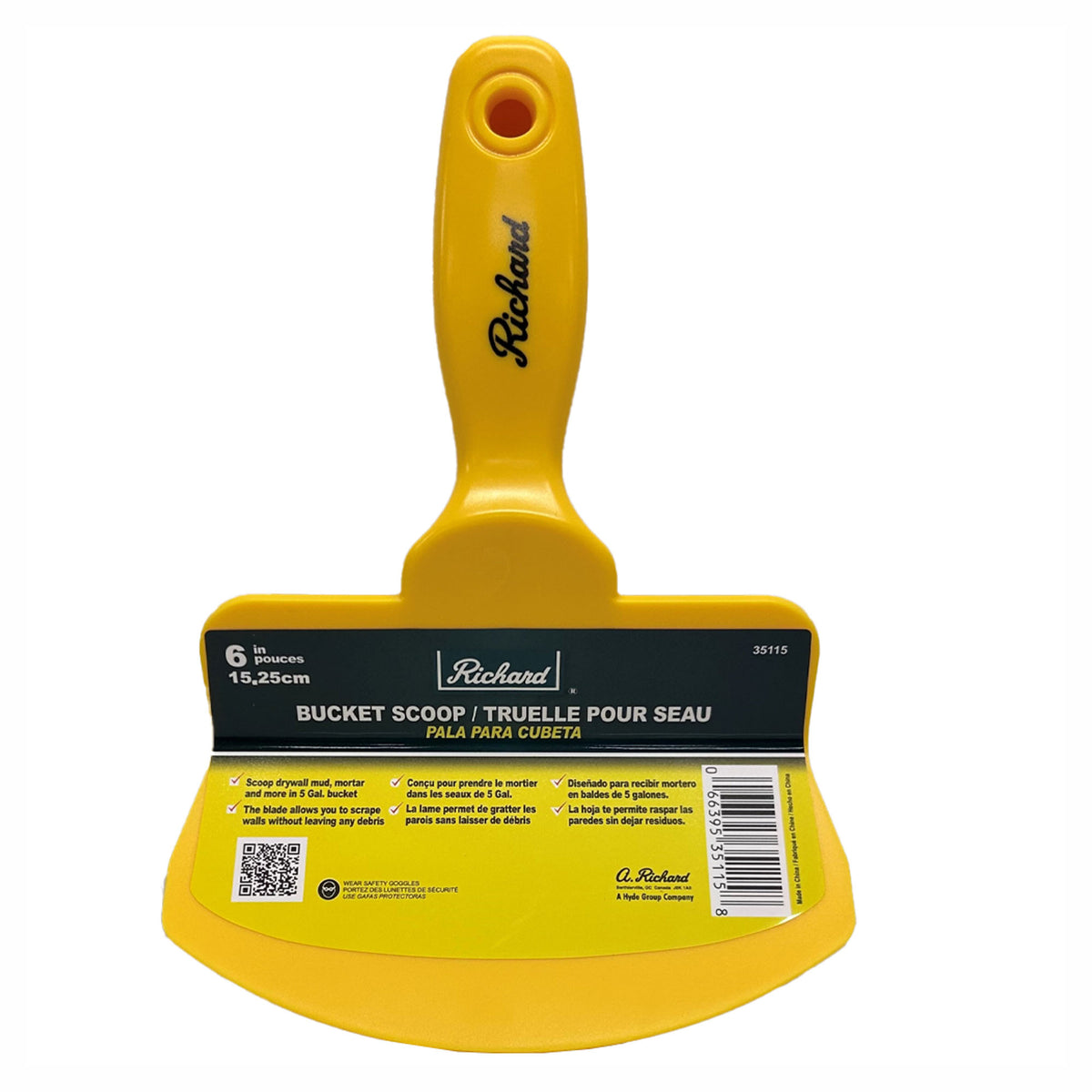 Truelle en plastique à bout arrondi pour seau de 5 gallons