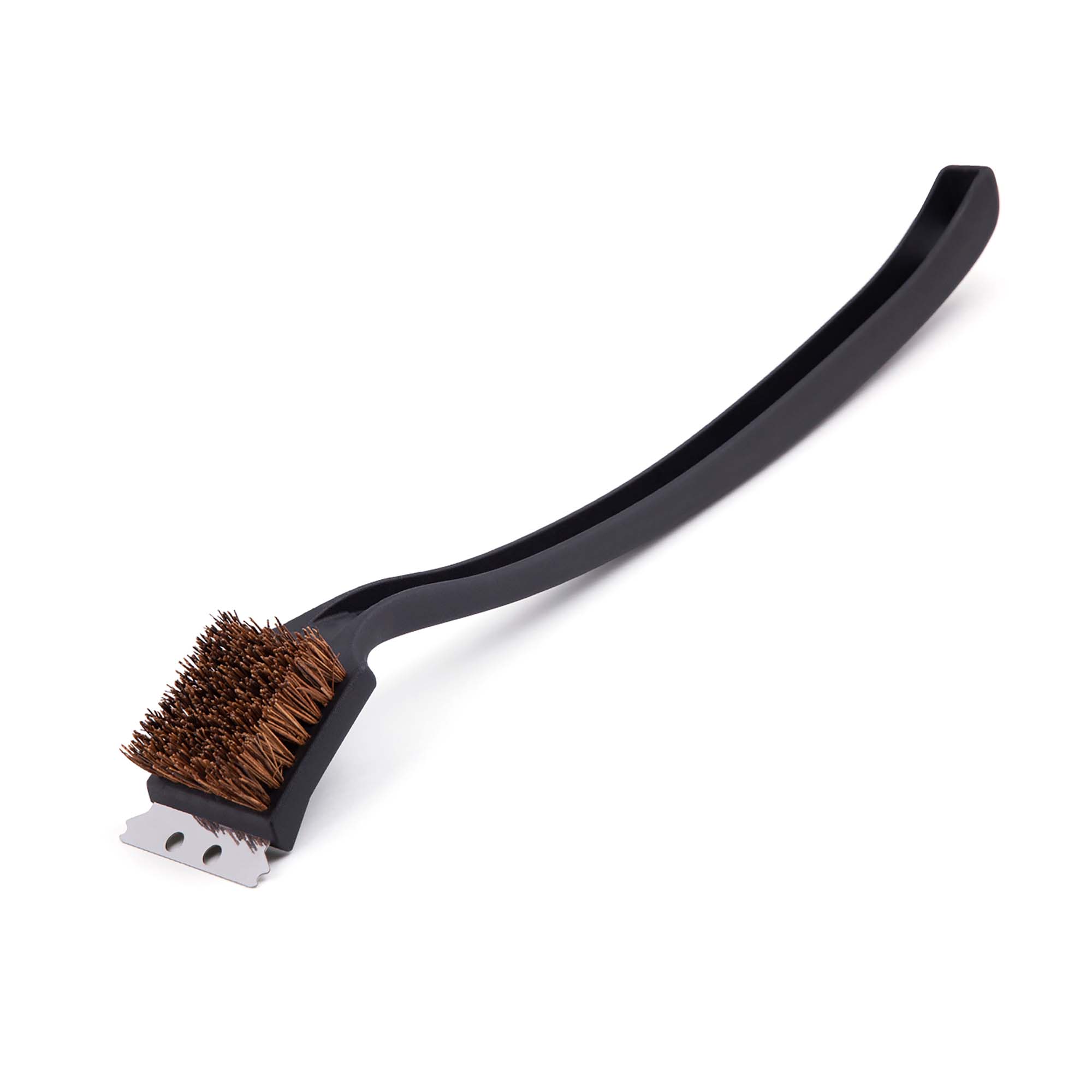 Brosse de BBQ avec grattoir en acier et fibre de bois de palmyre, 17''