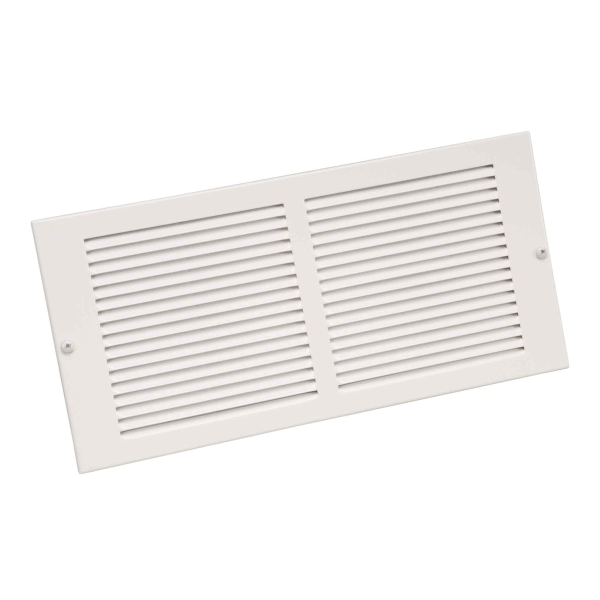 Grille d&#39;aération murale en acier peint en blanc, 12&quot; x 6&quot;