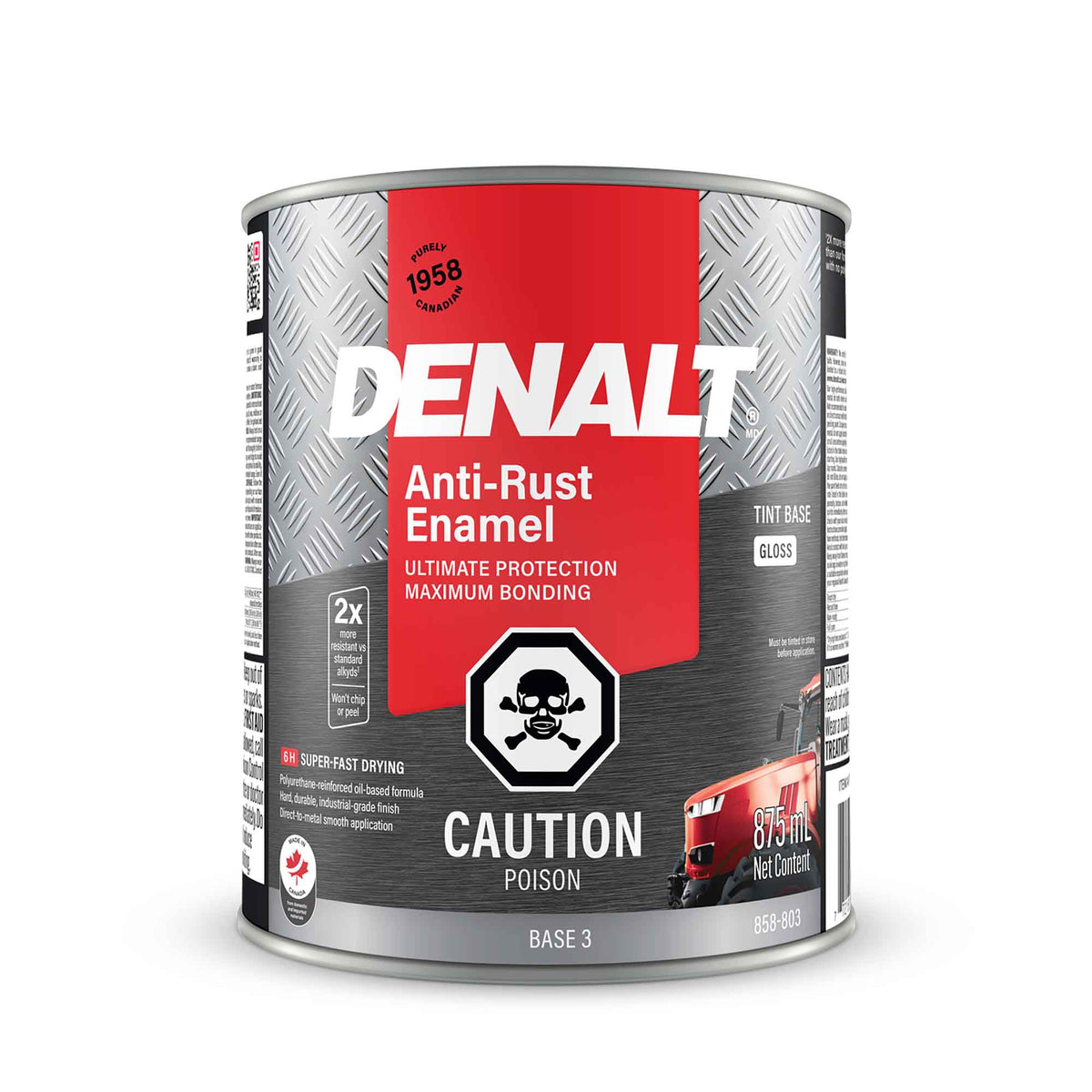 Émail antirouille à base d’huile base 3 lustré, 875 ml