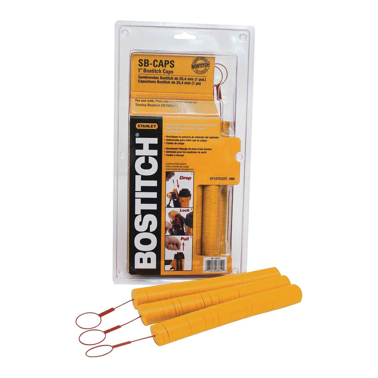 Capuchons SB-CAPS pour Cloueuse N66BC-1 et agrafeuse SL1838BC, 1'' (1 000 Unités)