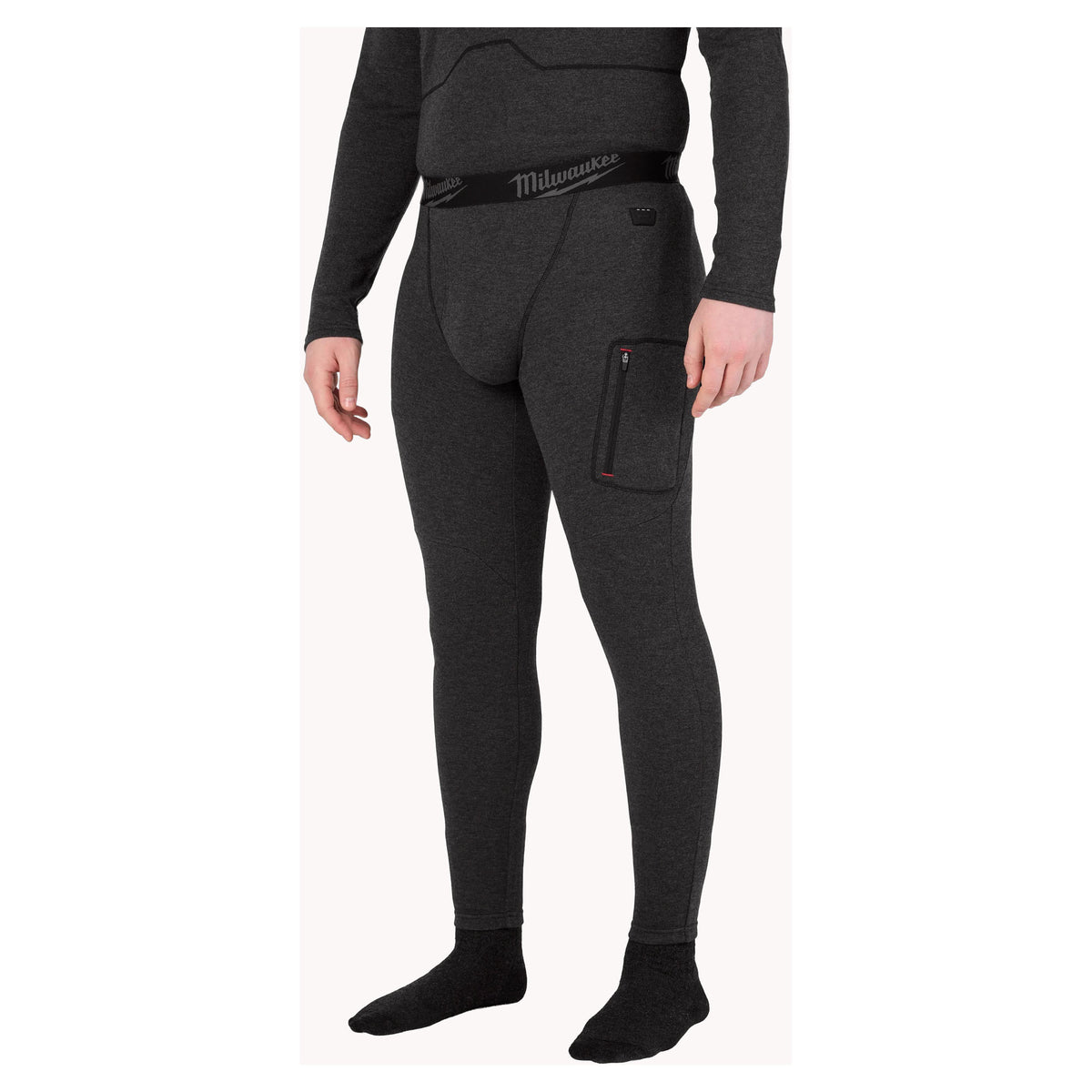 Pantalons de base en laine Mérinos chauffants, grand (noir)