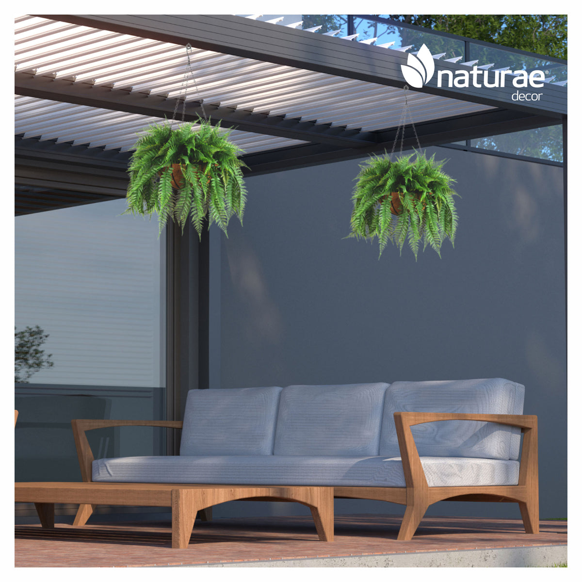 Jardinière de fougère artificielle suspendue, 20" x 24"