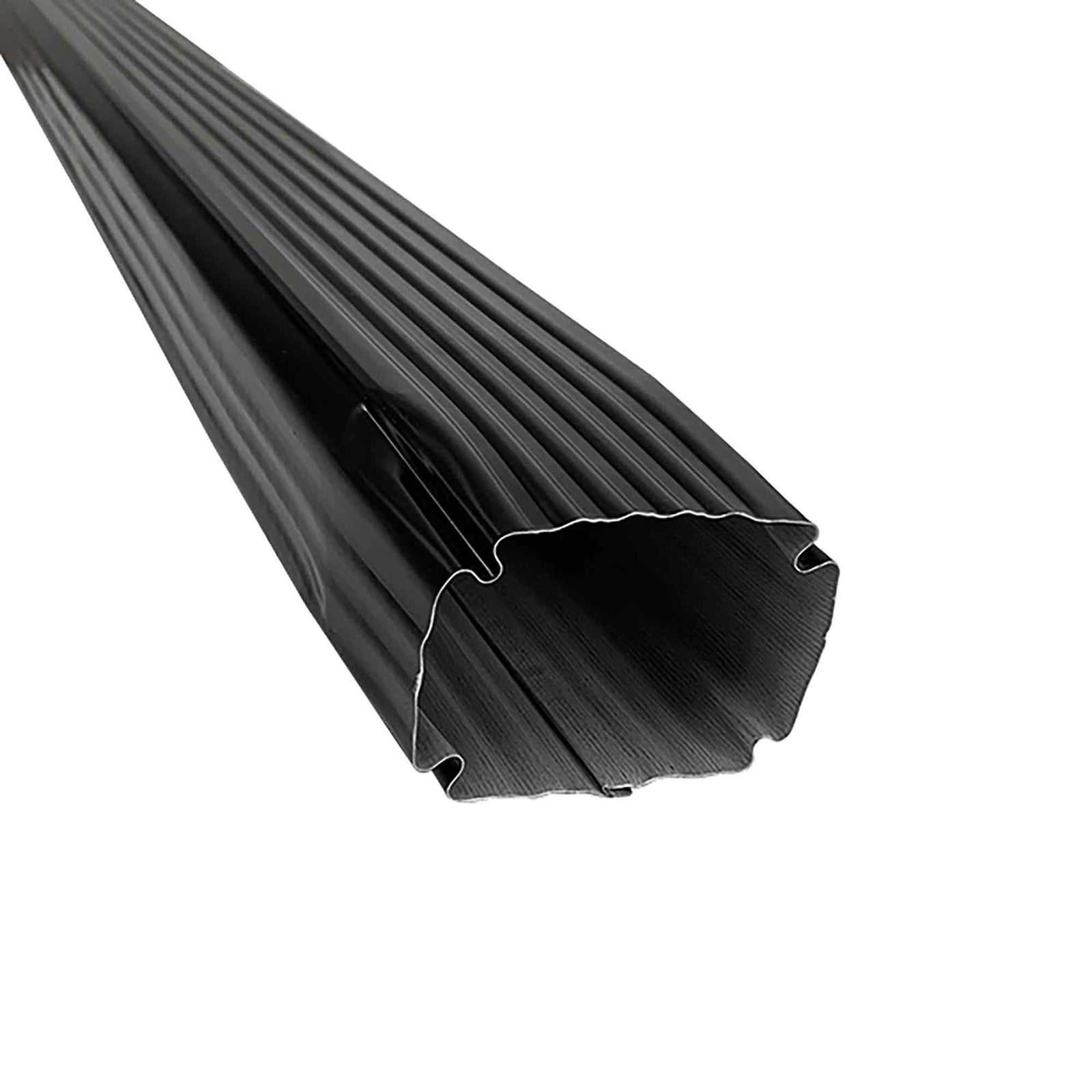 Descente de gouttière en galvalume, noir (10' x 2" x 3")